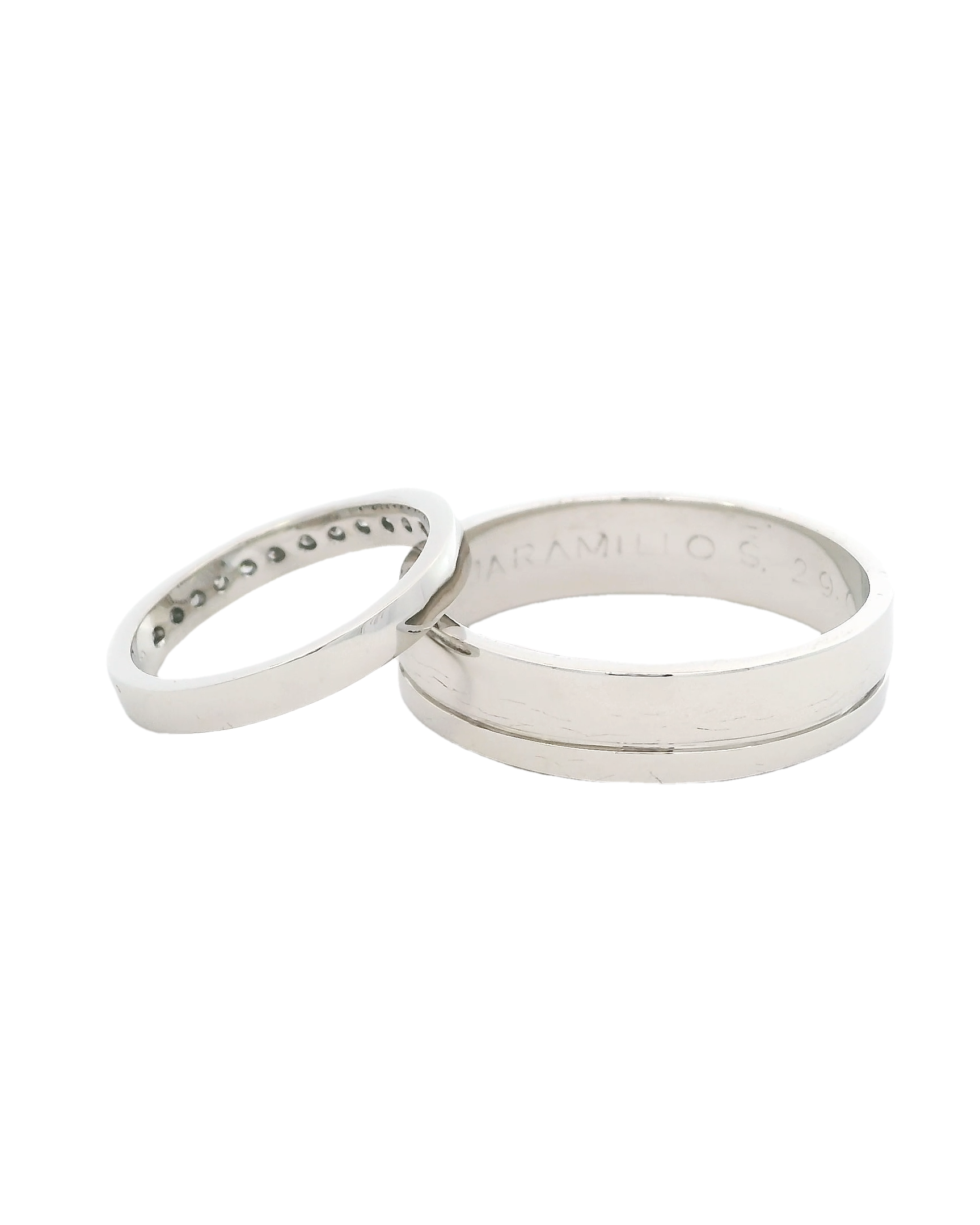 Anillos de matrimonio en oro blanco 18k ley elegantes