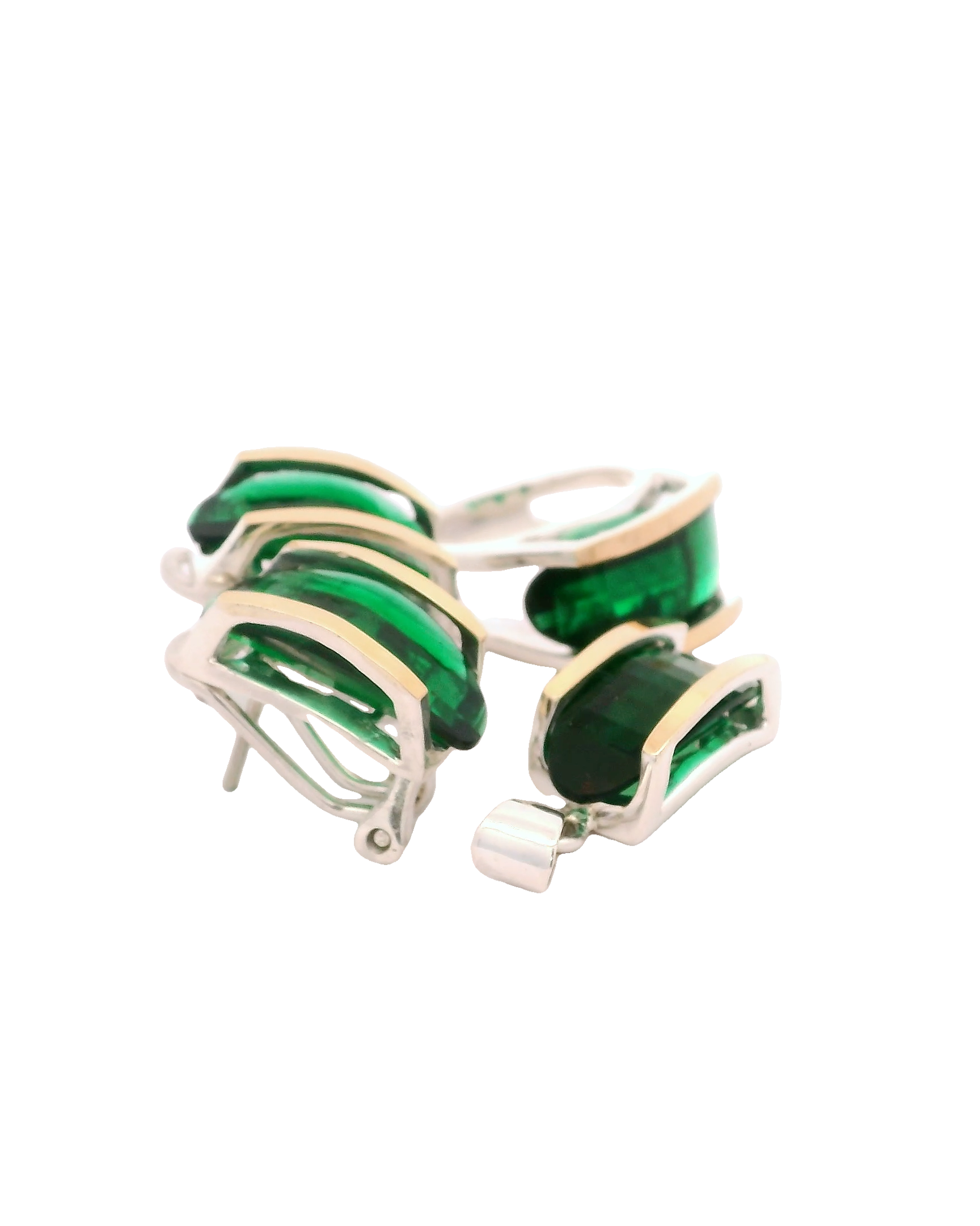 Conjunto de joyas con zircón color esmeralda