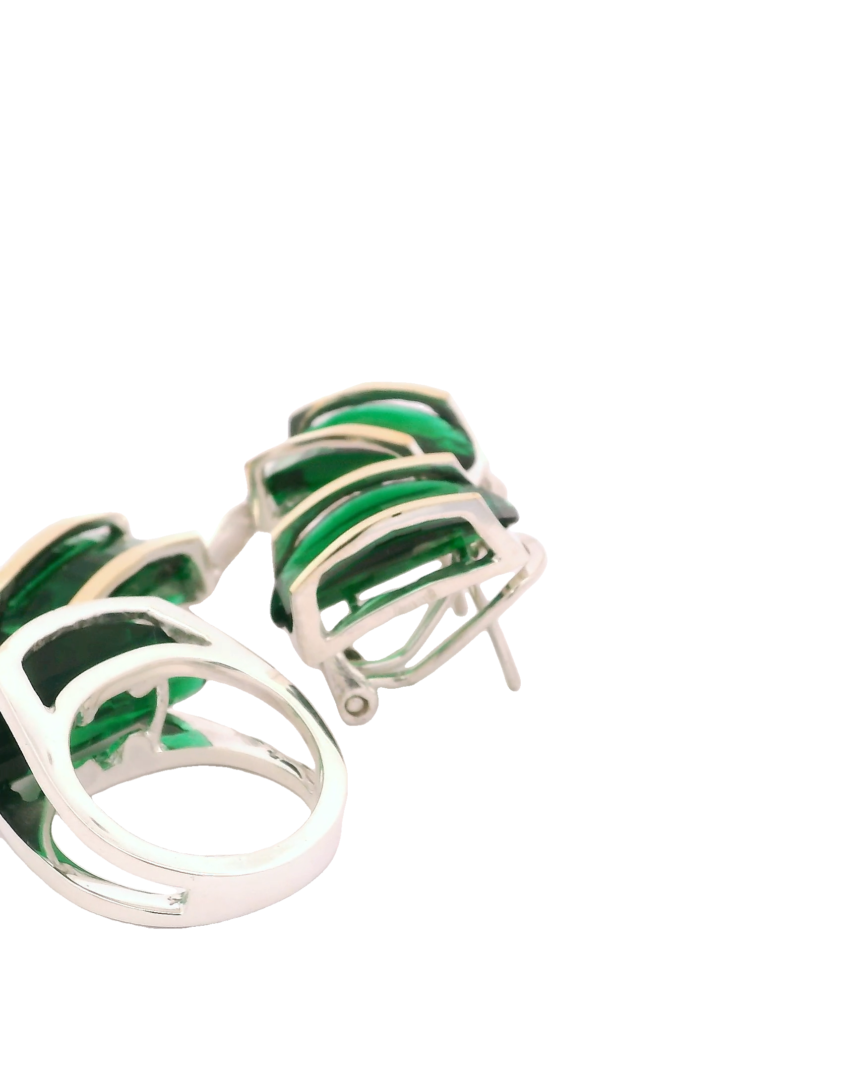 Conjunto de joyas con zircón color esmeralda