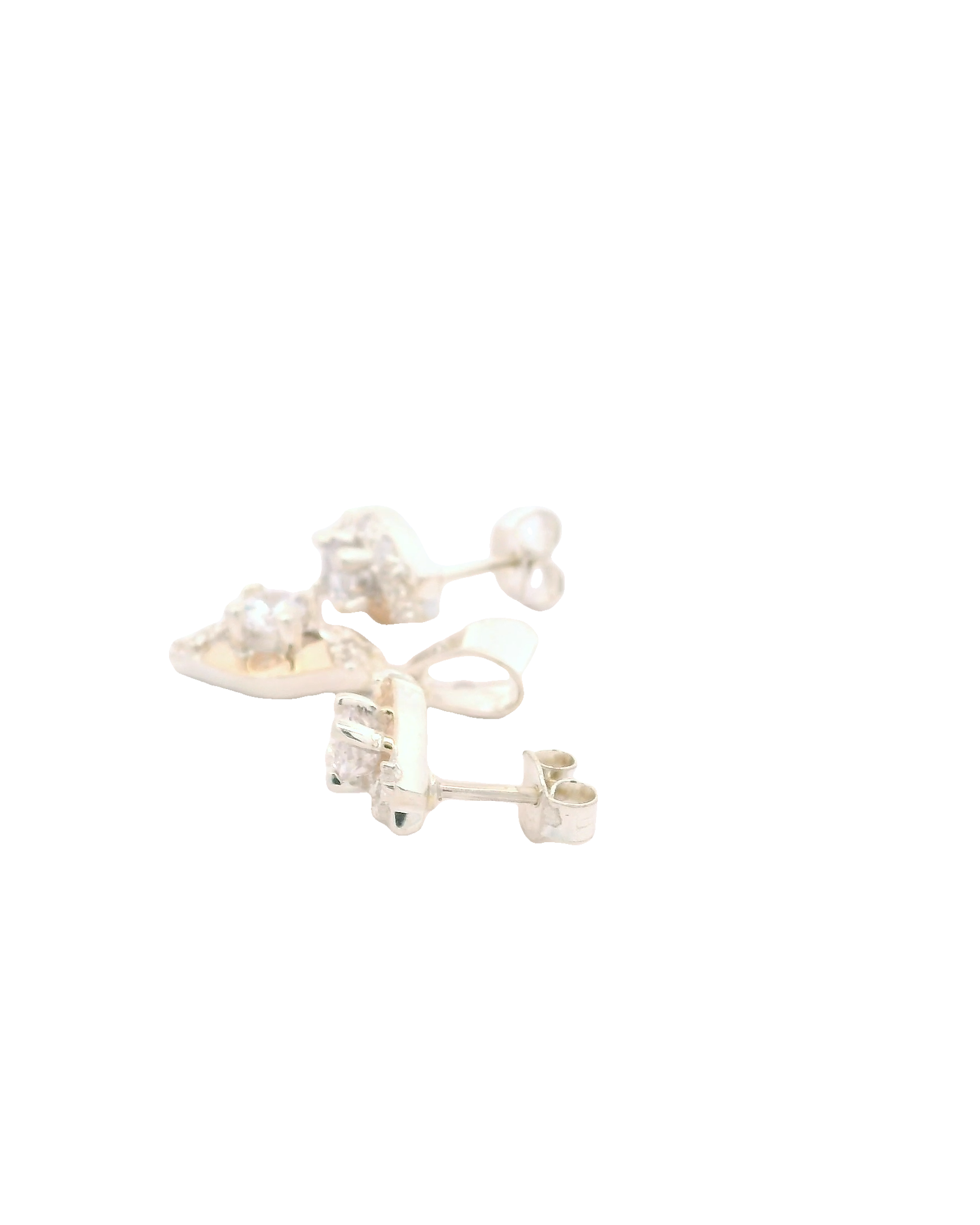 Aretes y dije de plata con oro con zircones blancos