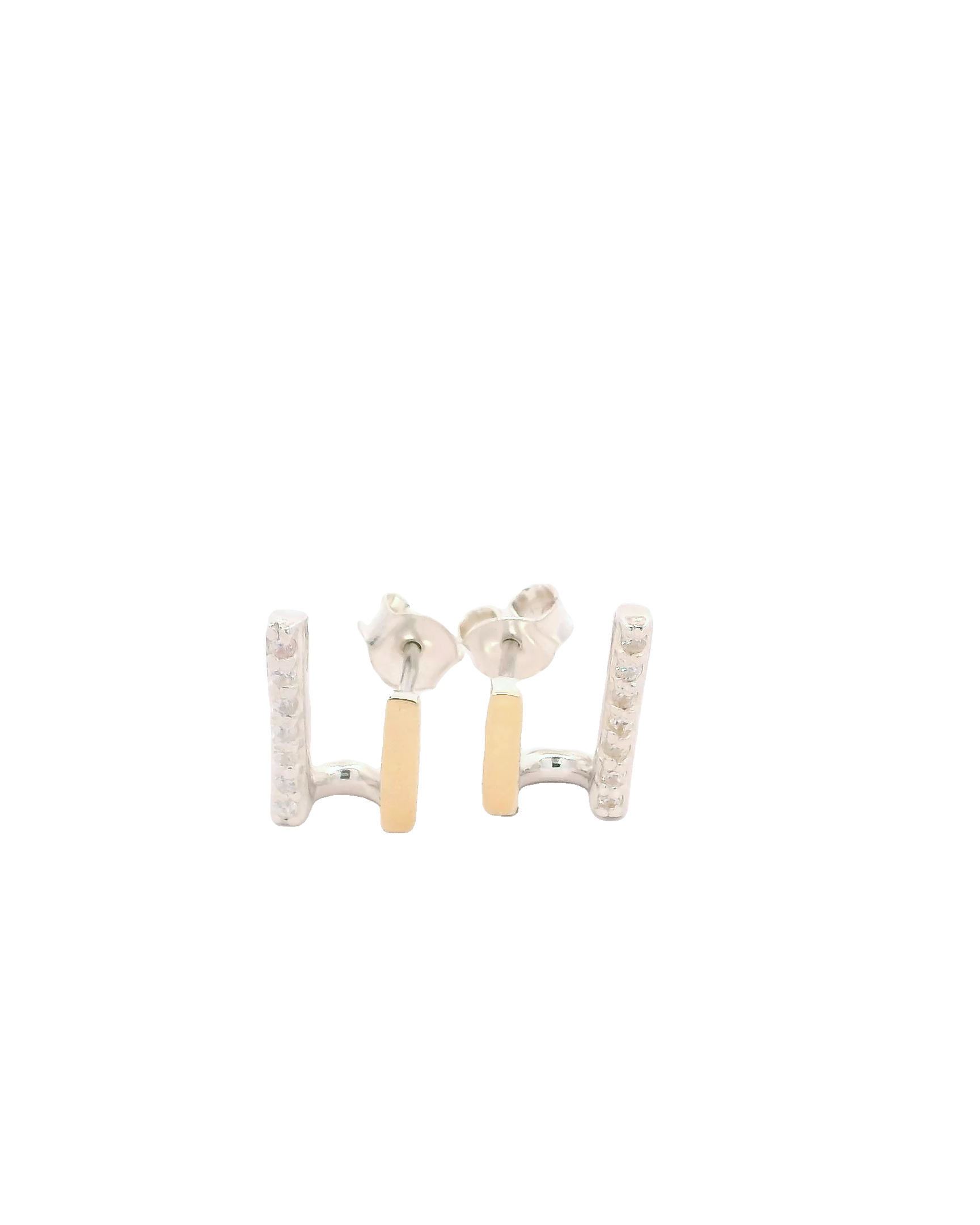 Aretes elegantes de plata con oro
