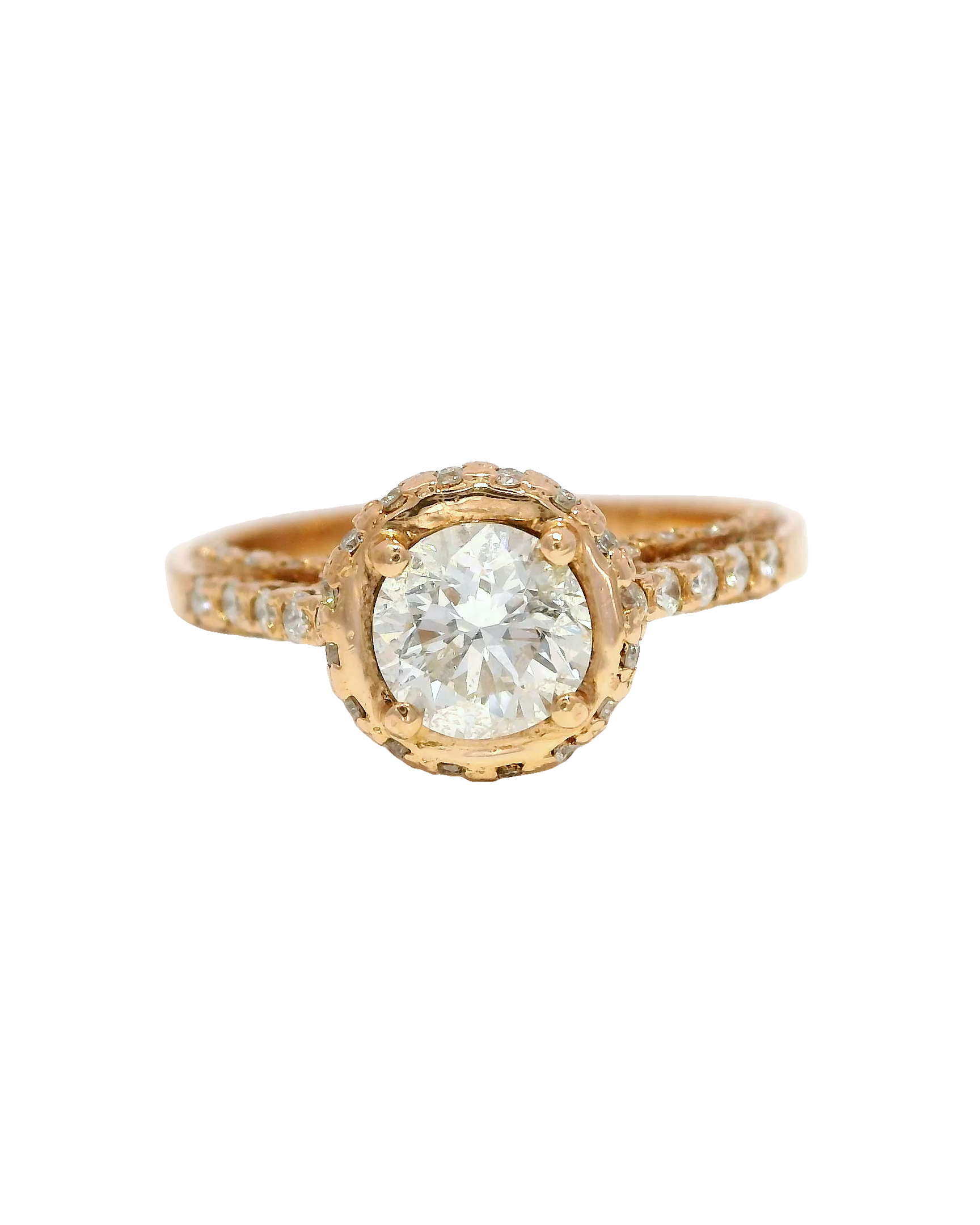 Anillo de compromiso en oro rosado 18k ley