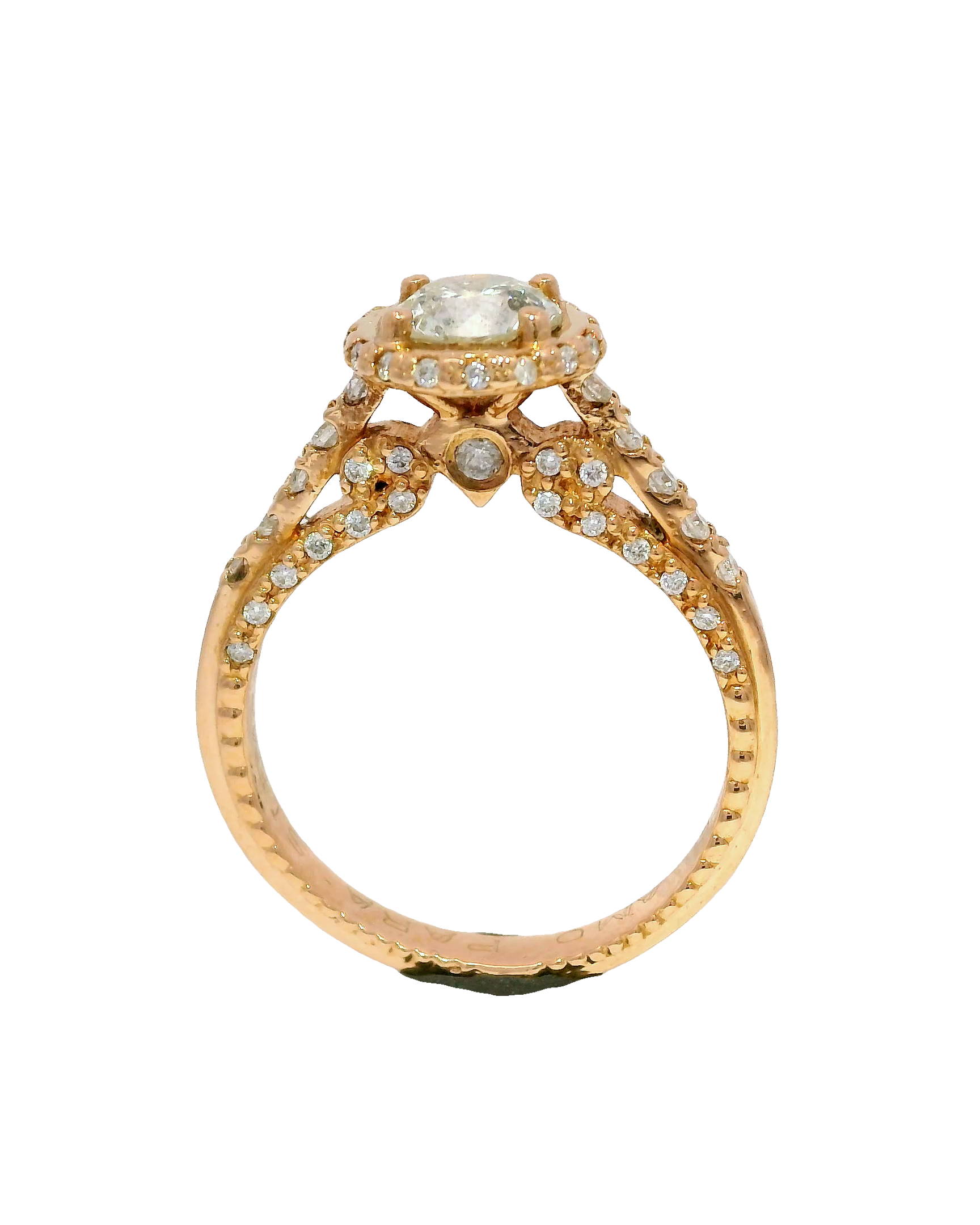 Anillo de compromiso en oro rosado 18k ley