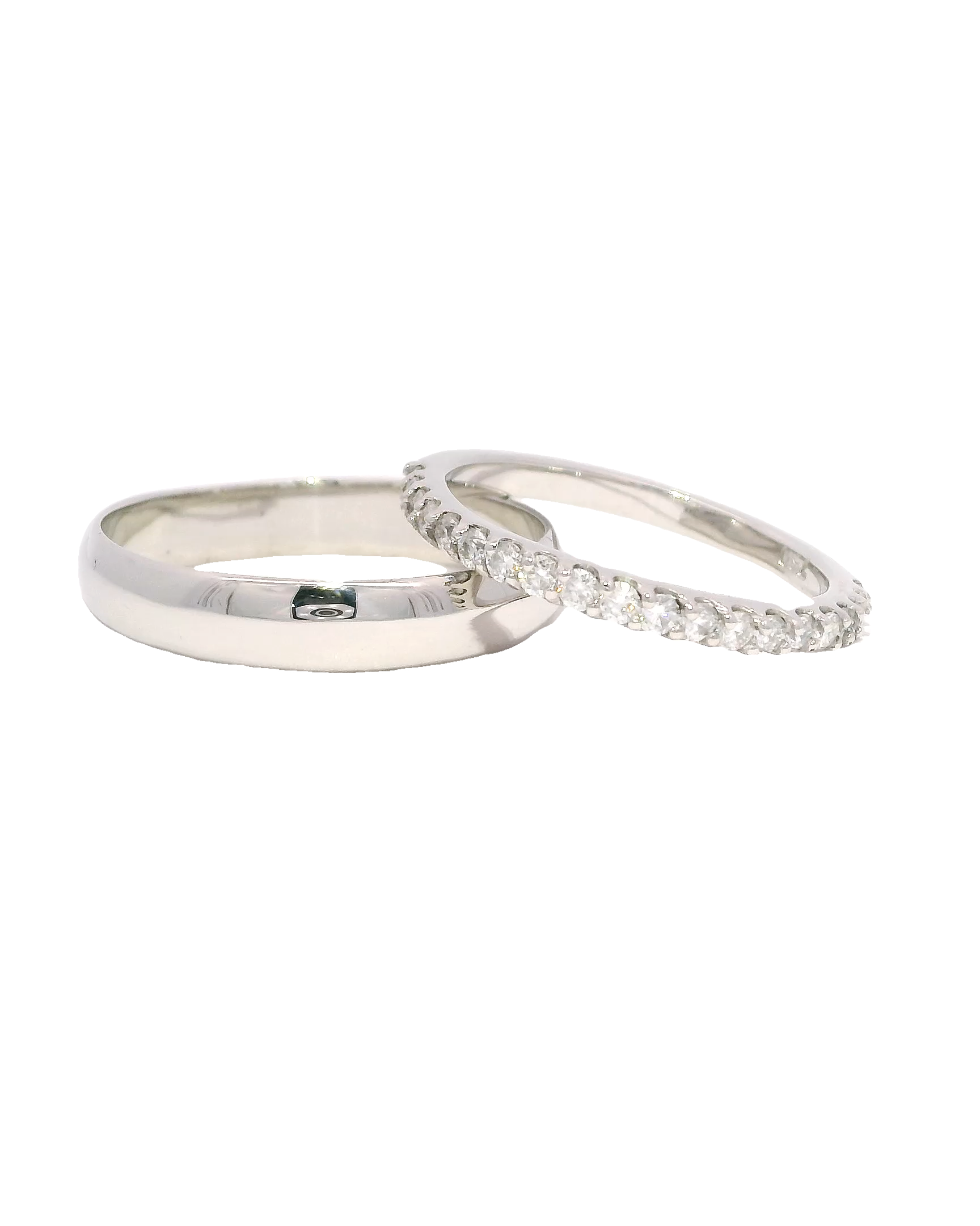 Anillos de boda en oro blanco 18k ley elegantes