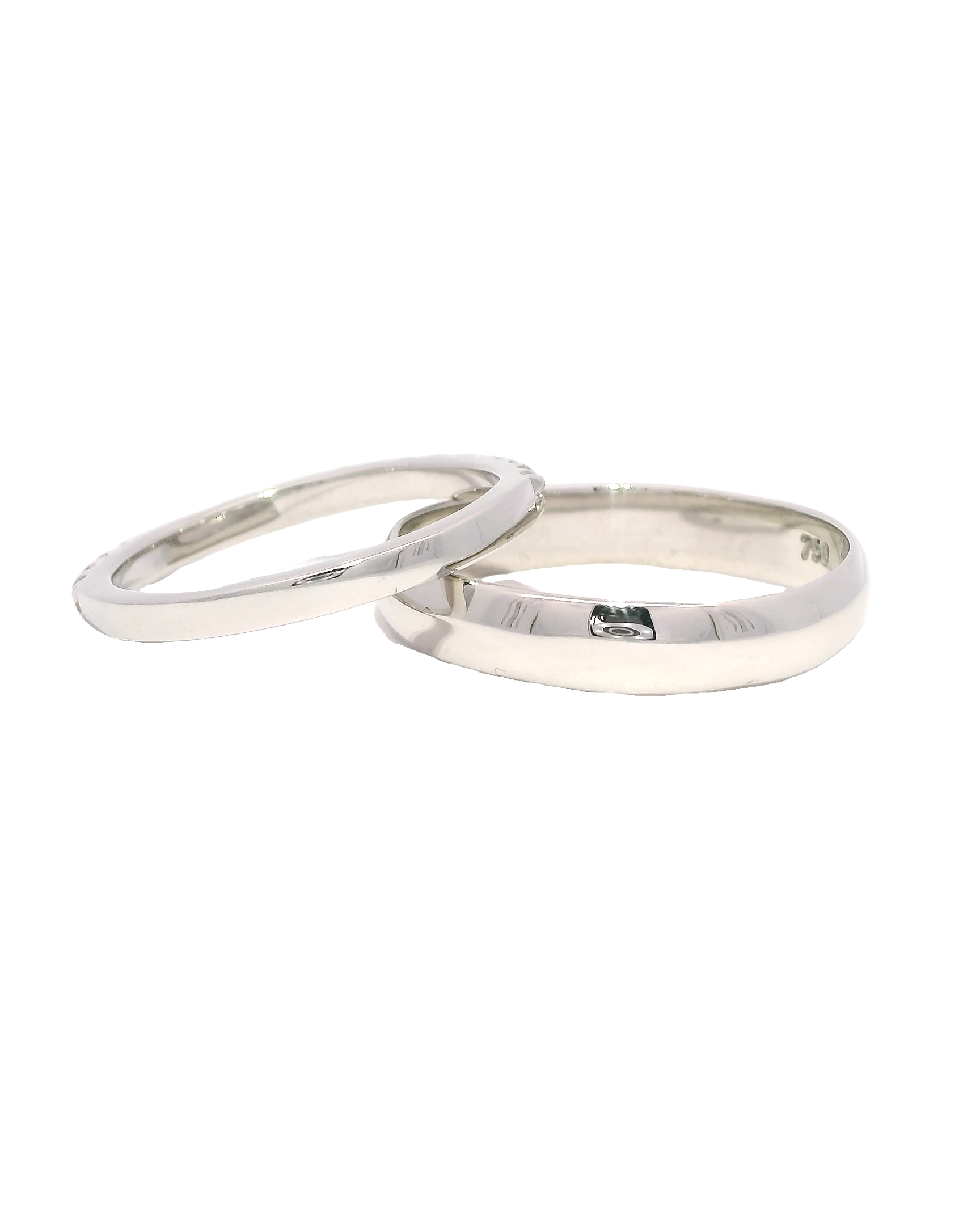Anillos de boda en oro blanco 18k ley elegantes