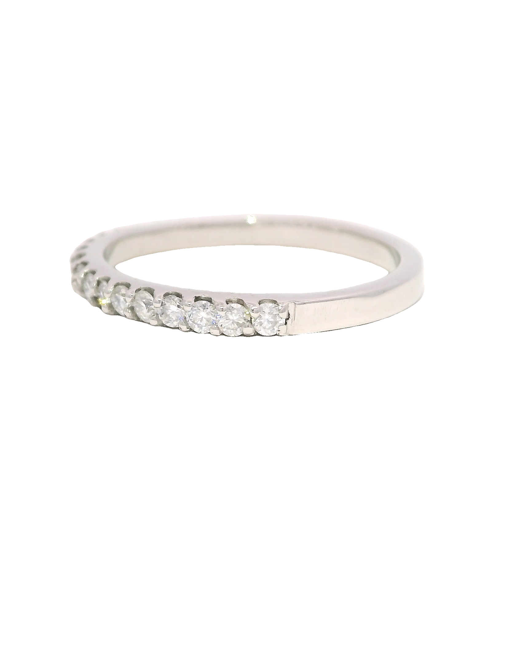 Anillo churumbela en oro blanco 18k ley con diamantes