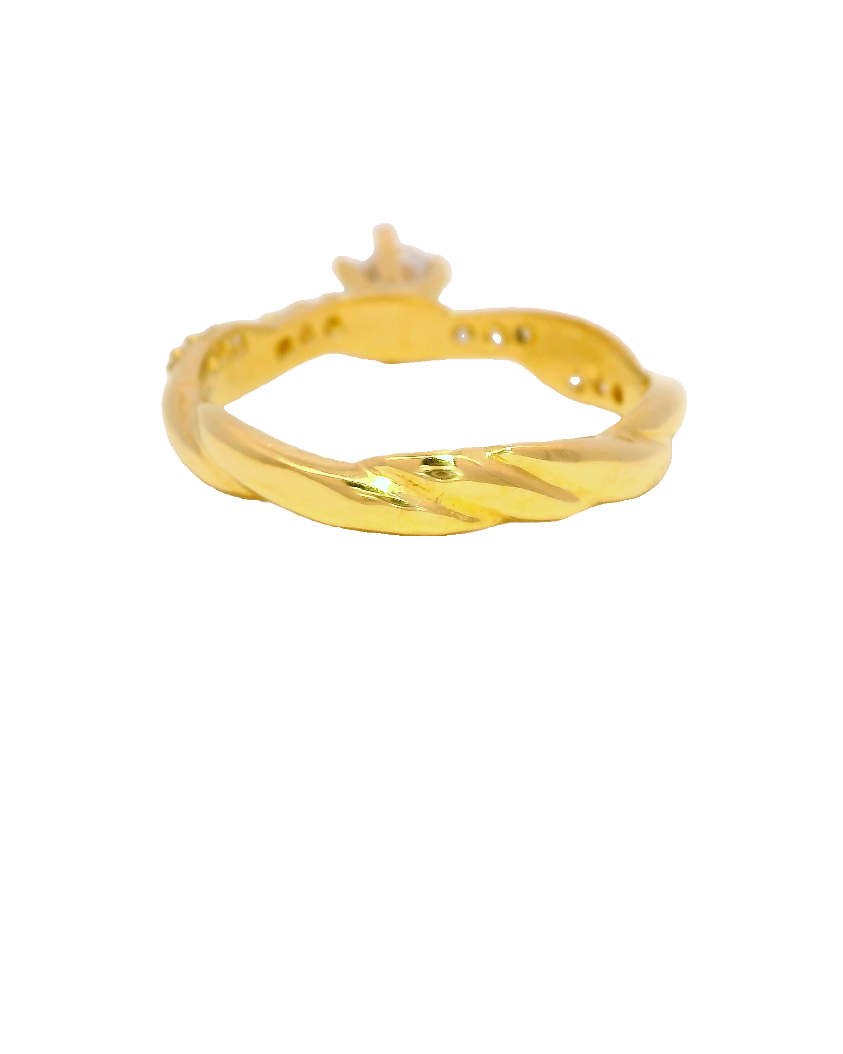 Anillo de compromiso en oro amarillo 18k ley tipo soga