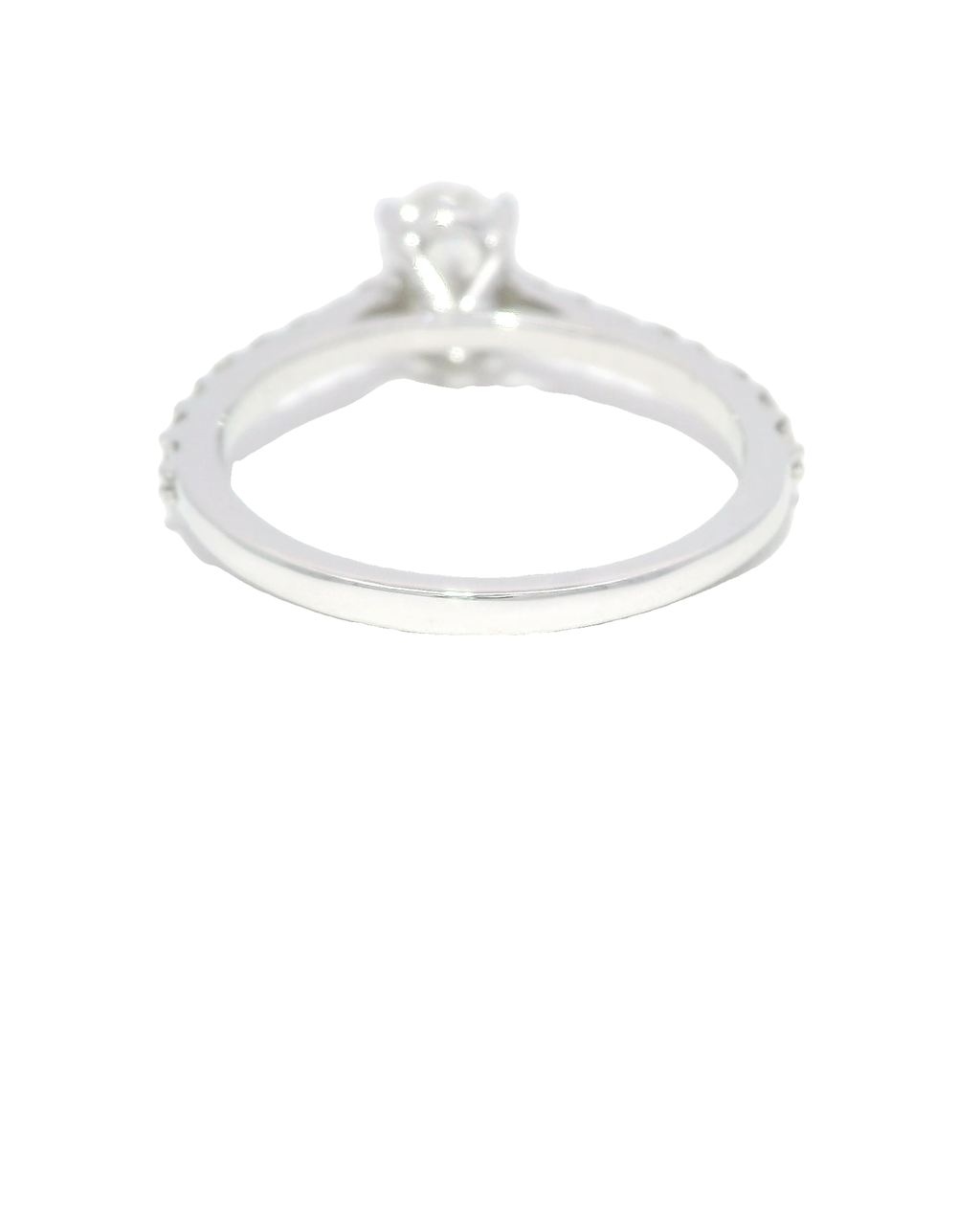 Anillo de compromiso oval oro blanco 18k ley