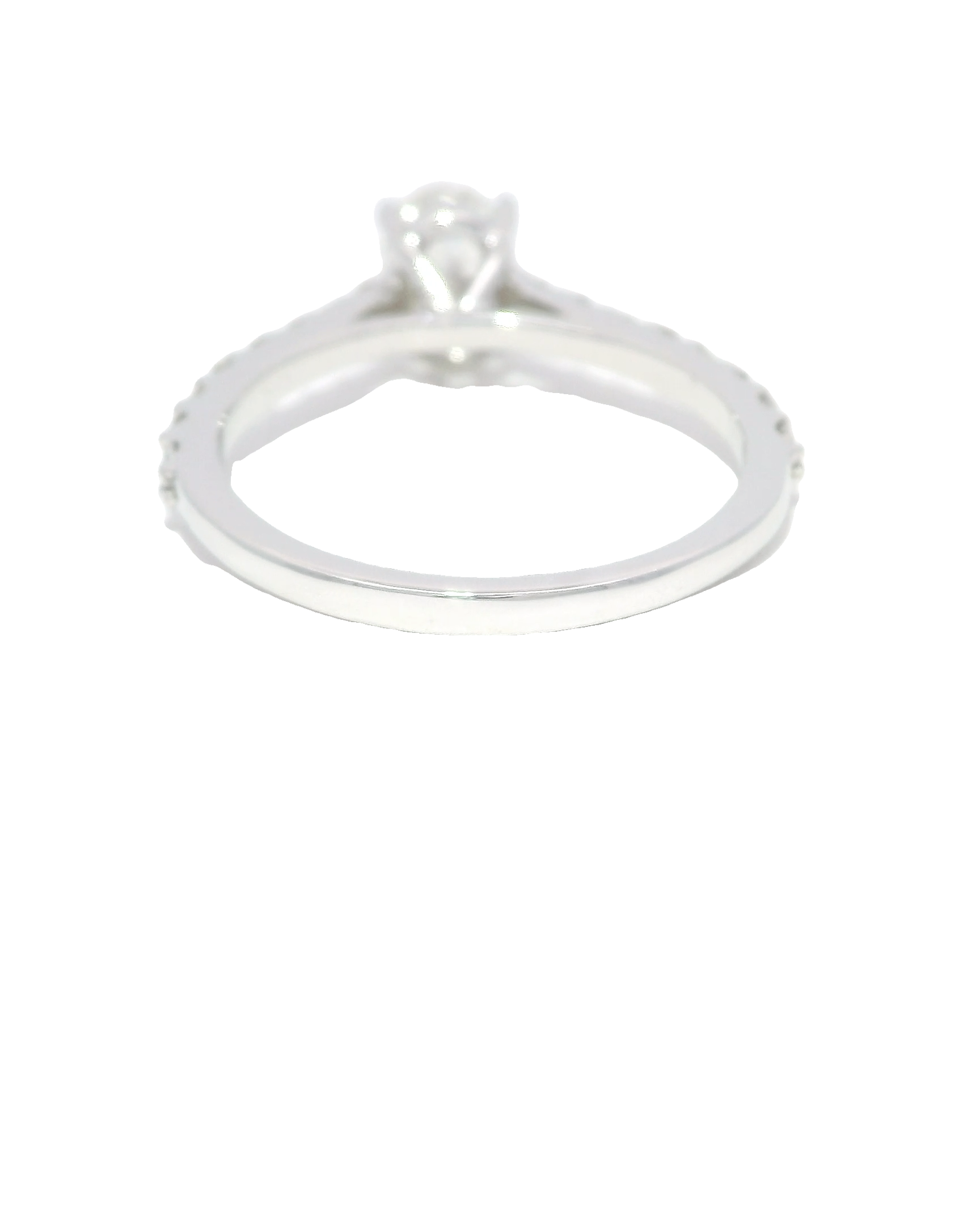 Anillo de compromiso oval oro blanco 18k ley