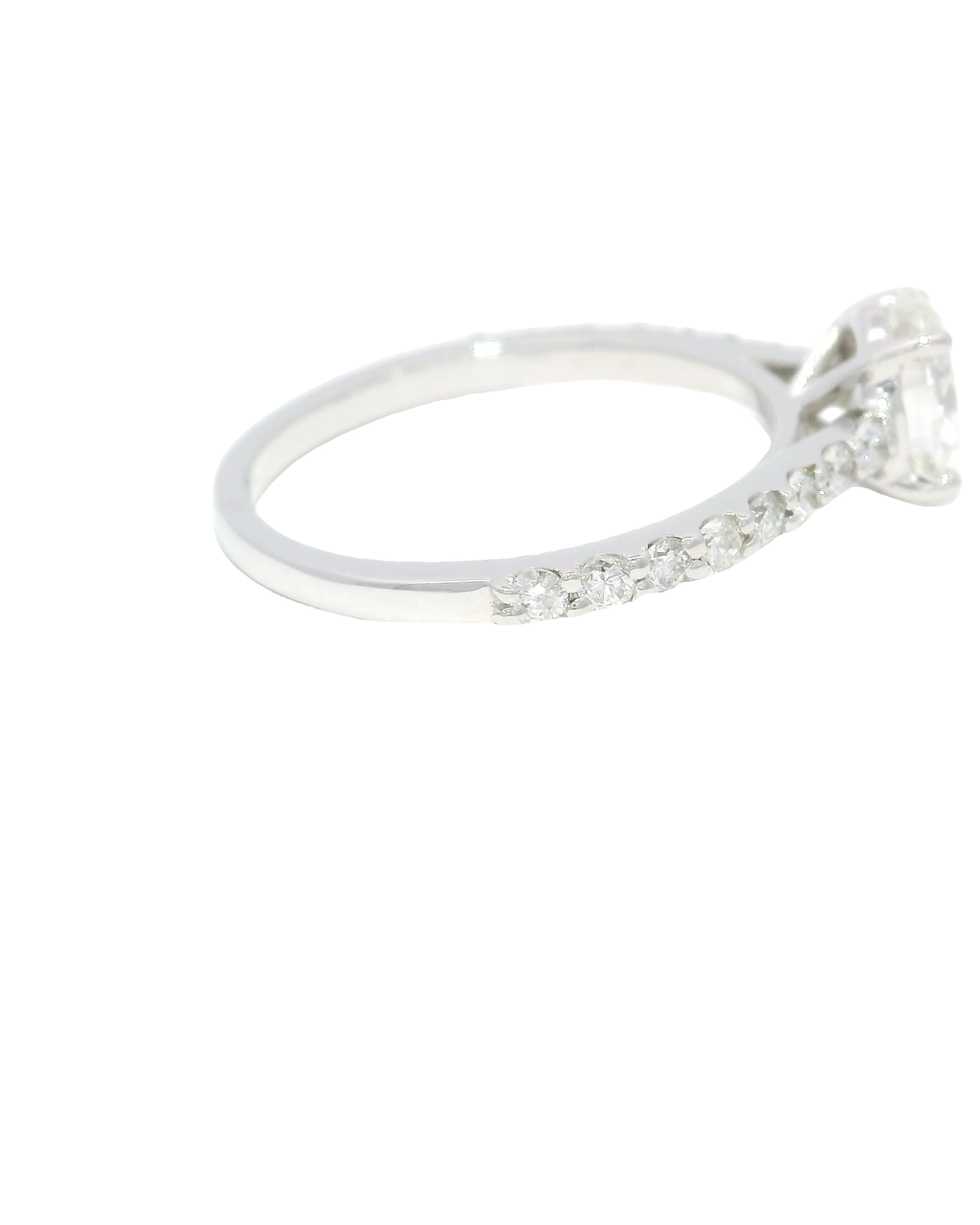 Anillo de compromiso oval oro blanco 18k ley