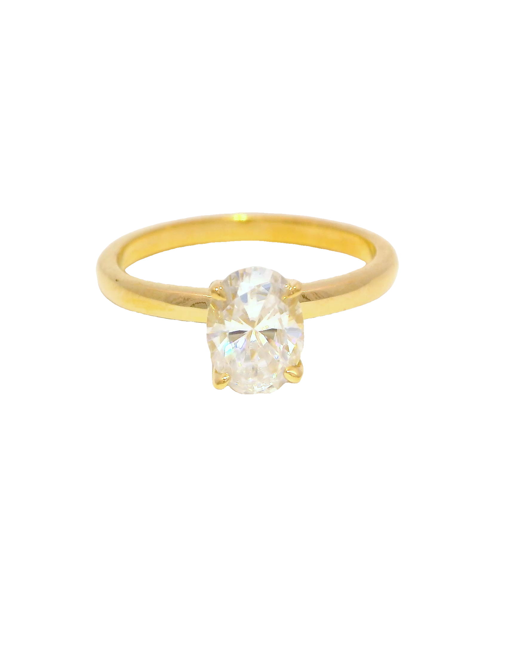 Solitario Oval Insignia en Oro amarillo 18k ley