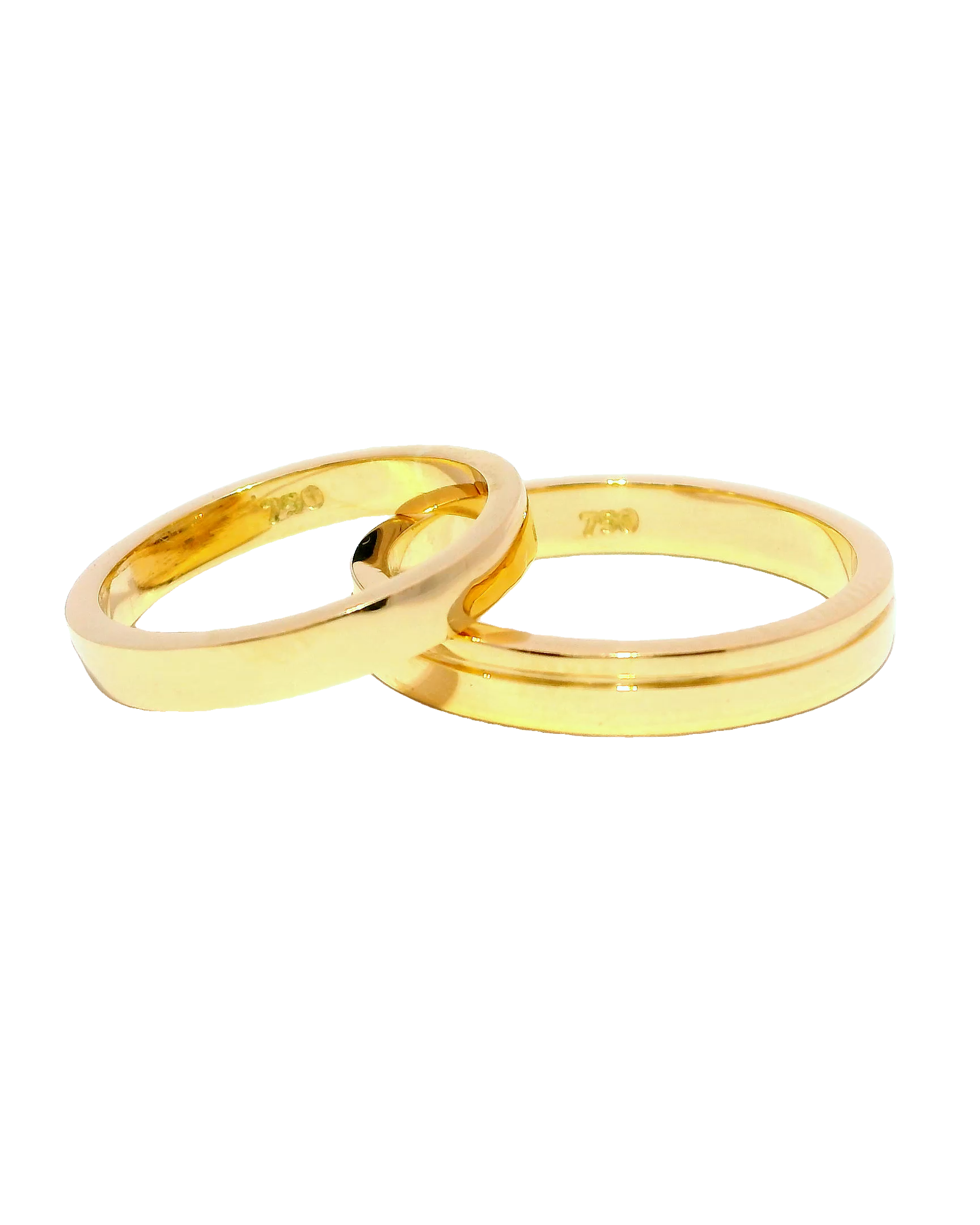 Anillos de matrimonio delicados en oro amarillo 18k ley