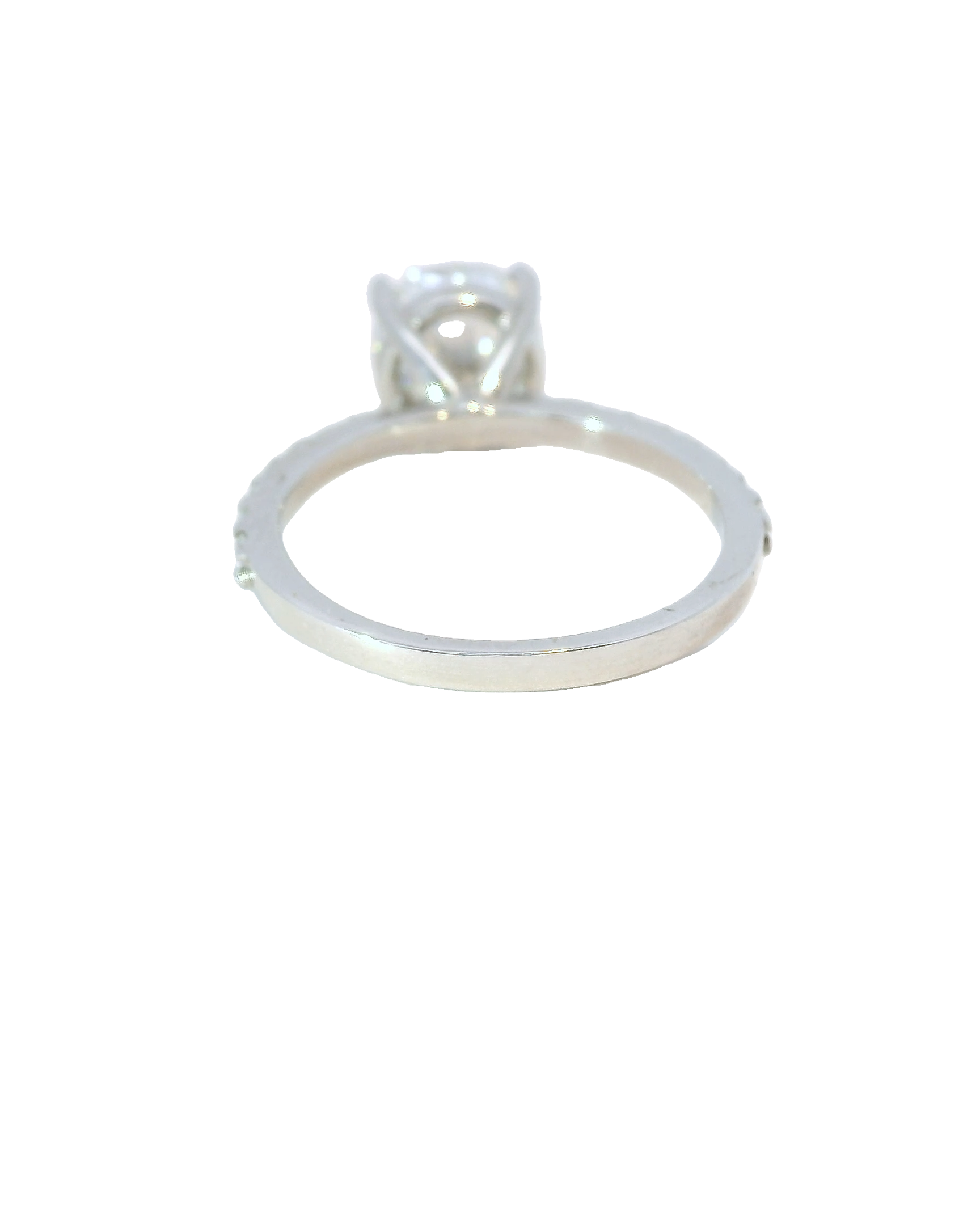 Anillo de compromiso en oro blanco oval 18k ley
