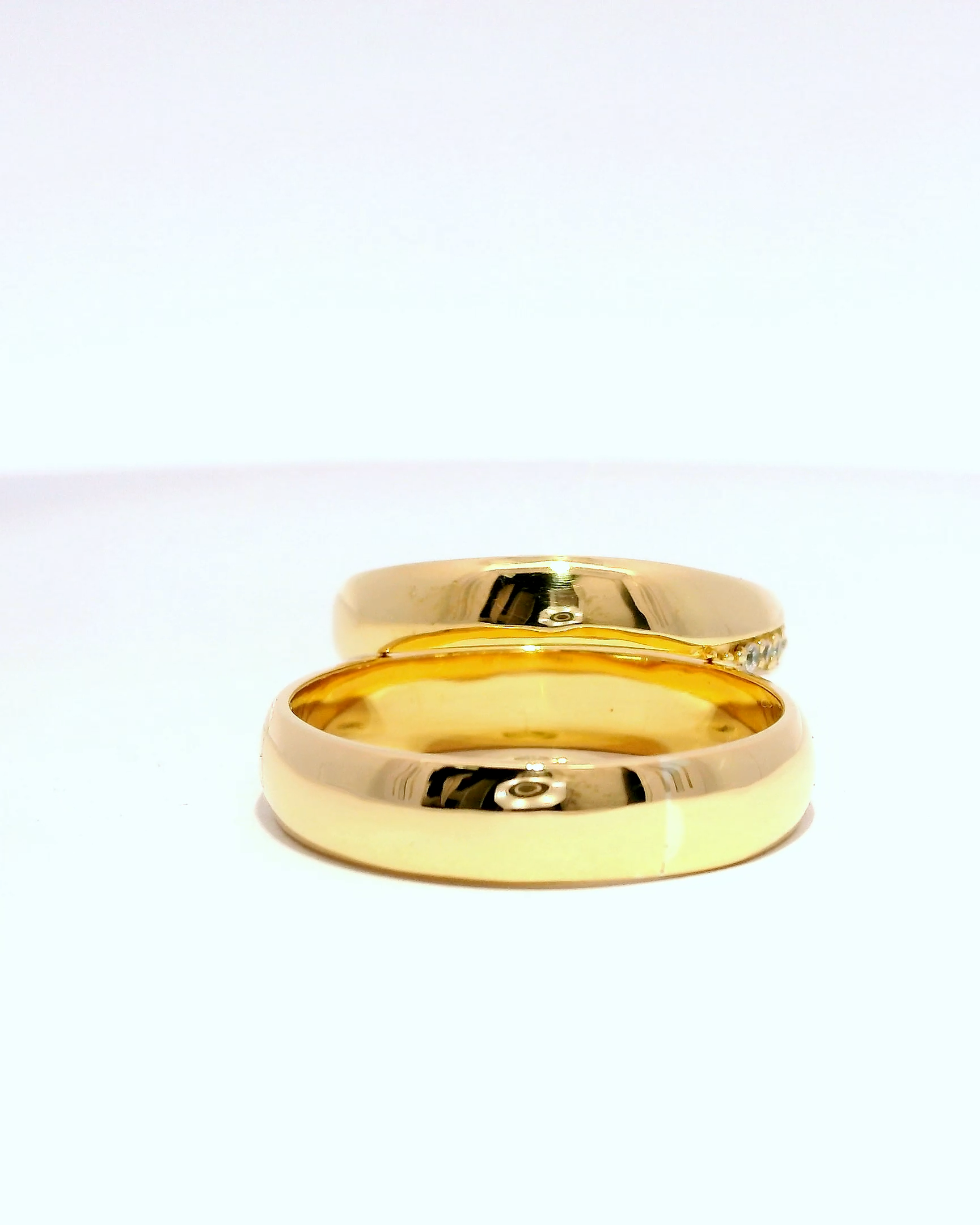 Anillos de boda dedragé en oro amarillo 18k ley con diamantes