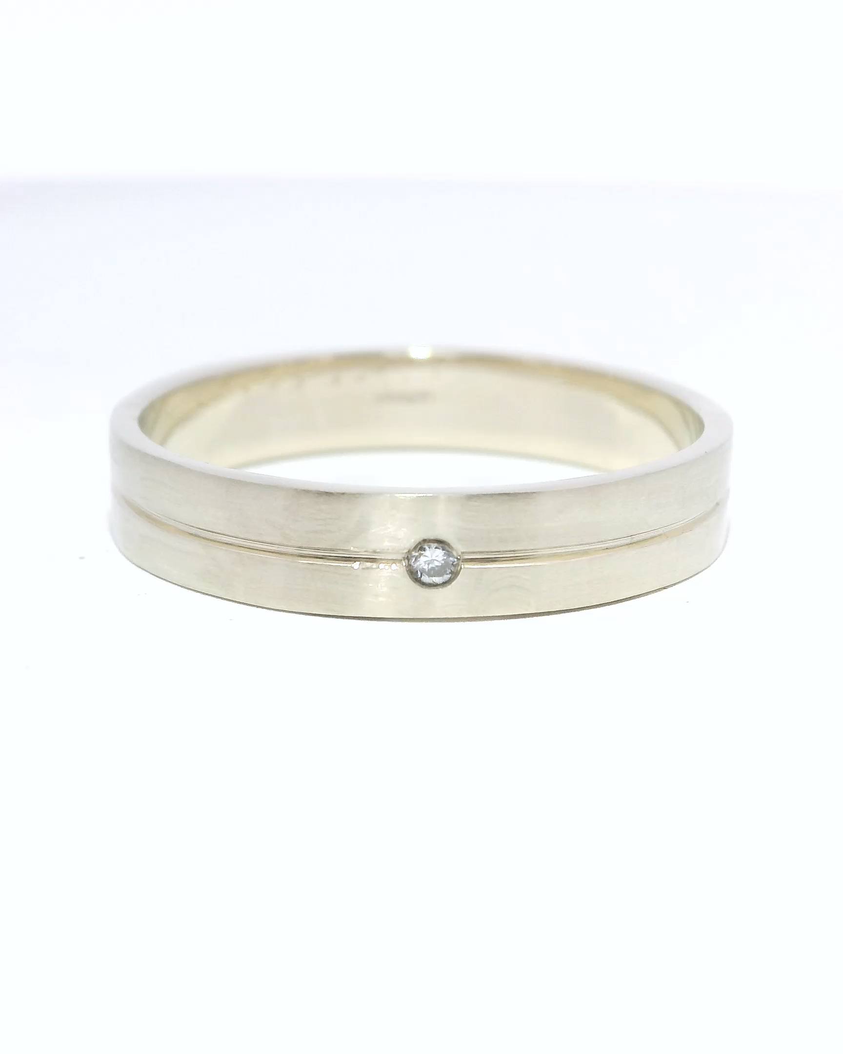 Anillo de oro blanco 18k Ley elegante