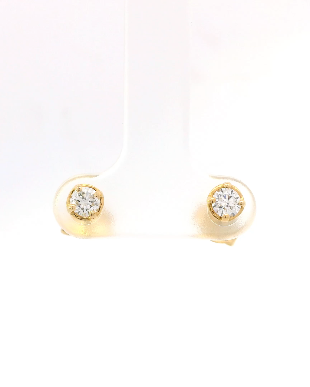 Aretes de oro amarillo 18k ley con diamantes
