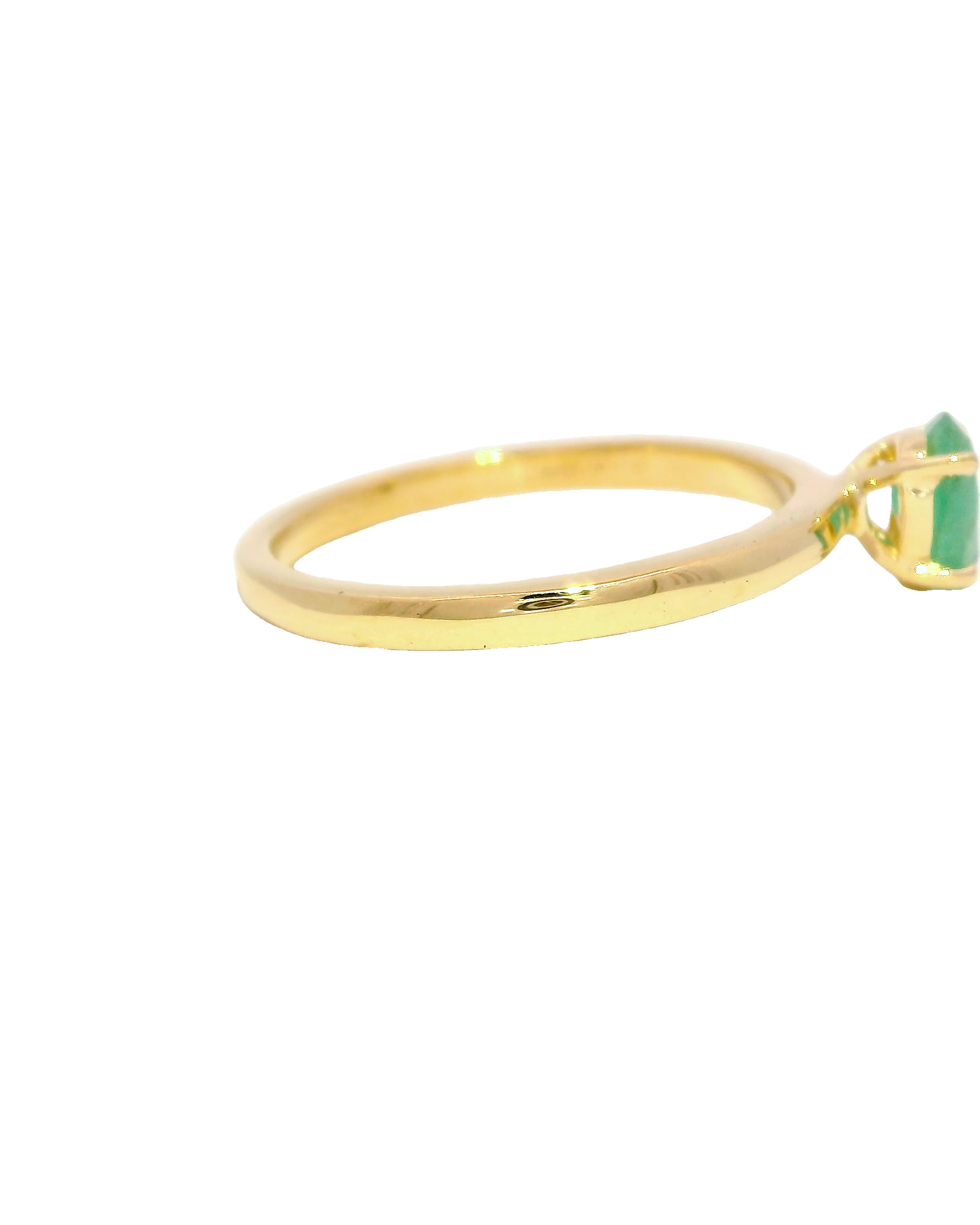 Anillo de esmeralda natural elegante en oro amarillo 18k ley