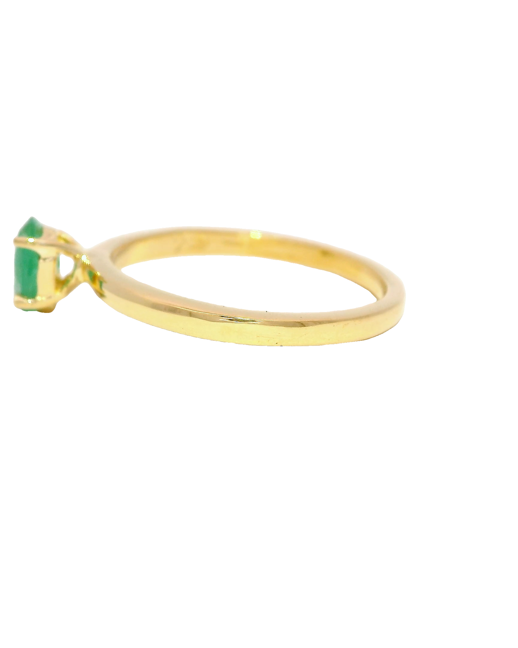 Anillo de esmeralda natural elegante en oro amarillo 18k ley