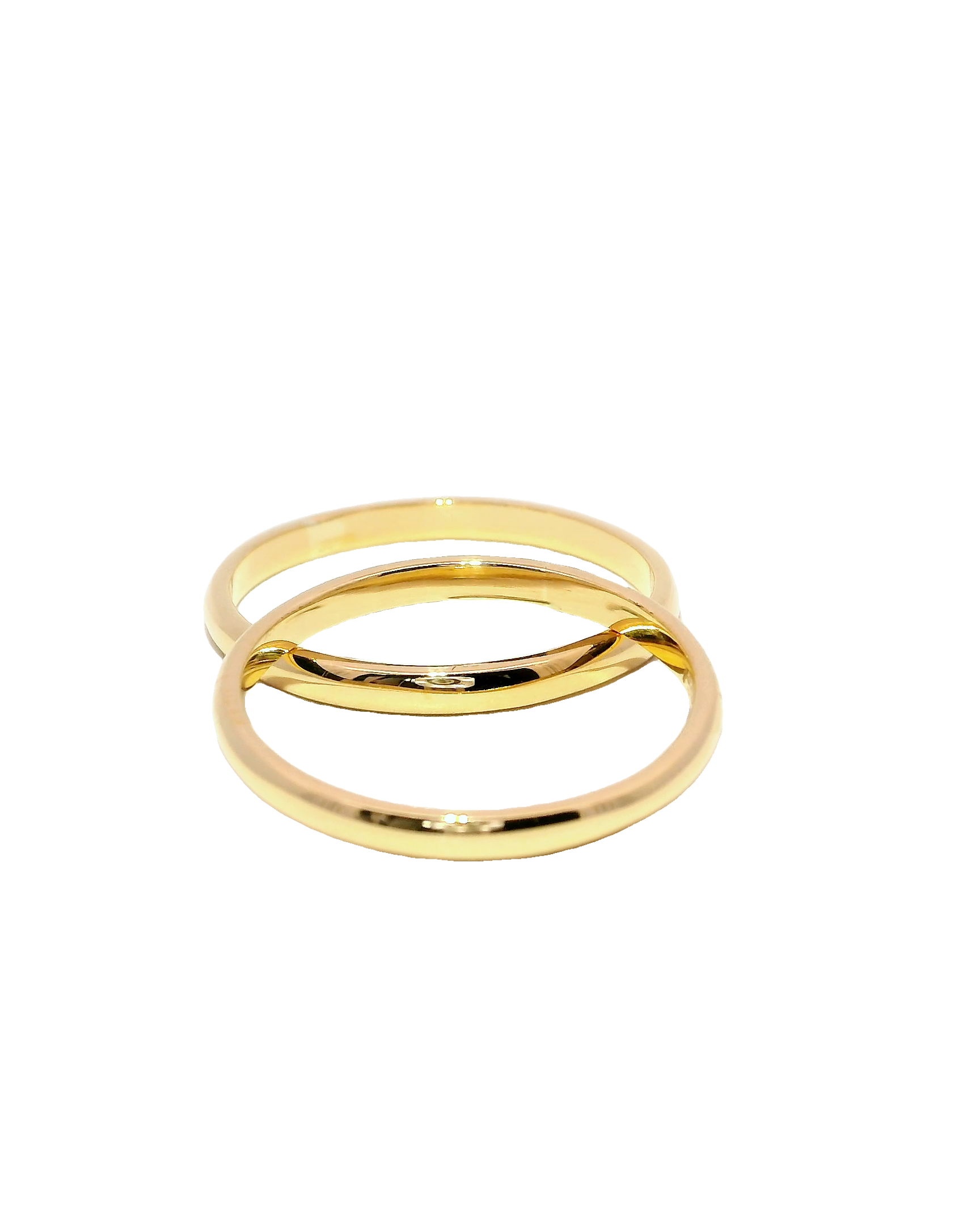 Anillos de boda en oro amarillo delicados 18k