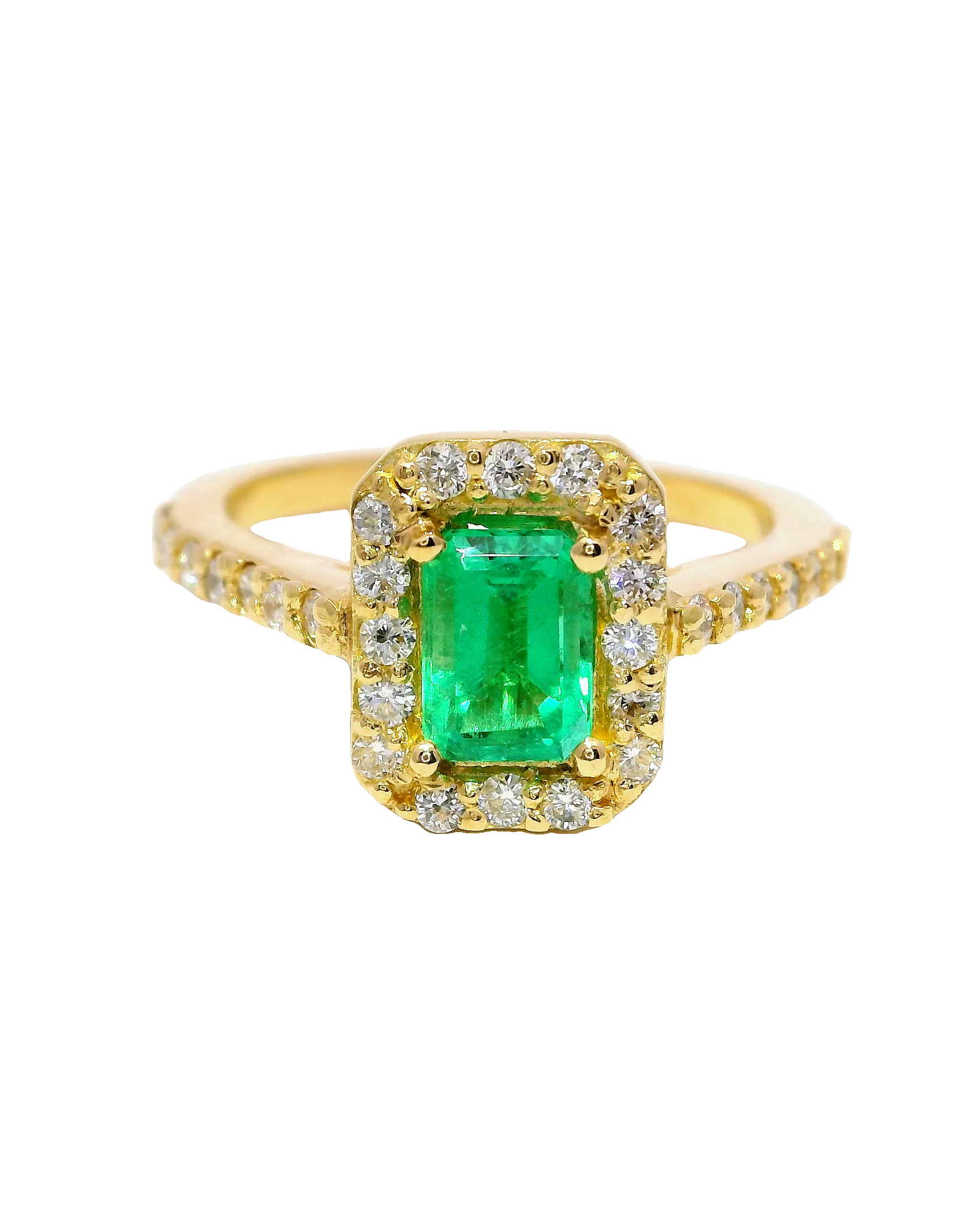Anillo de esmeralda con Halo