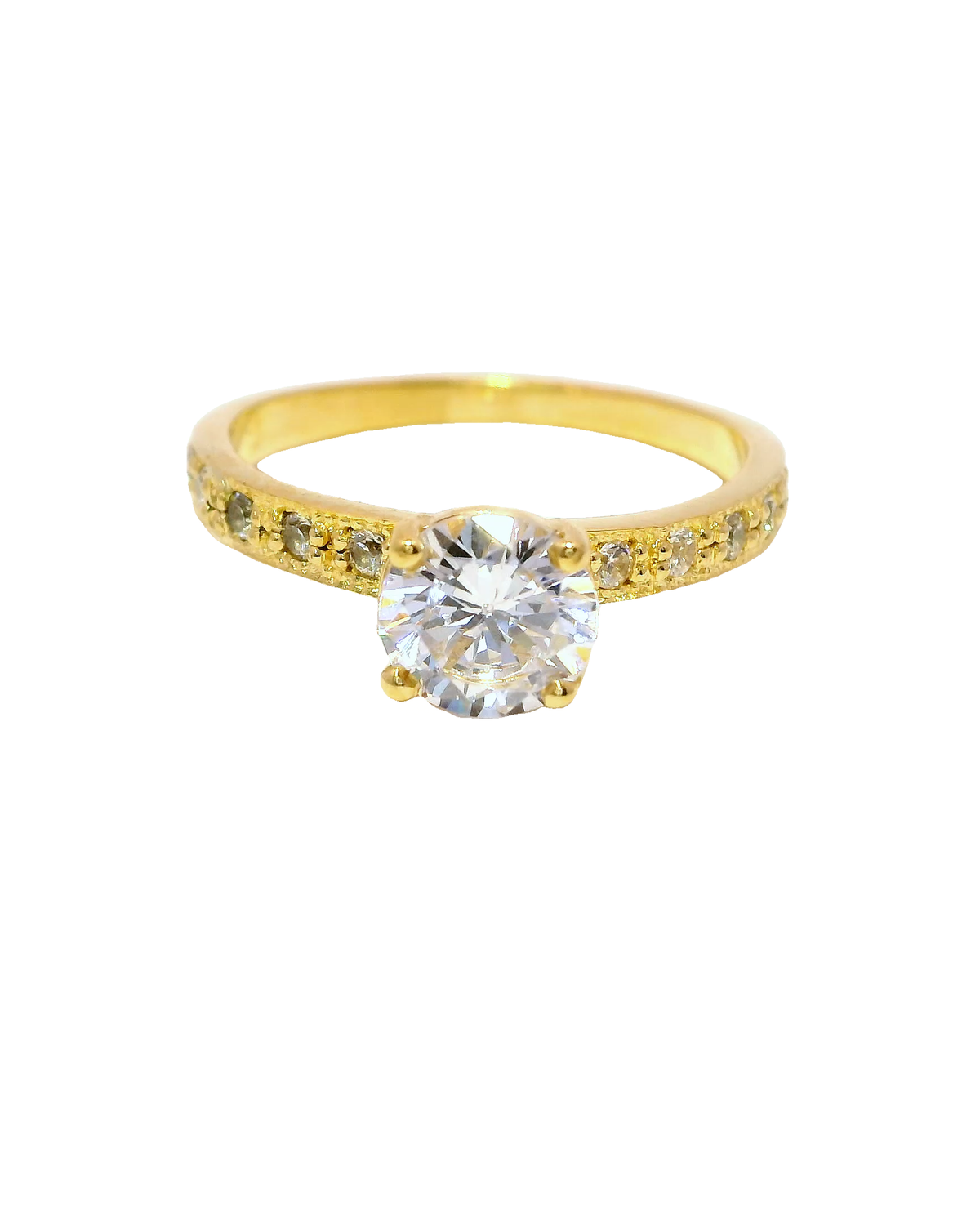 Anillo de compromiso en oro amarillo 18k ley
