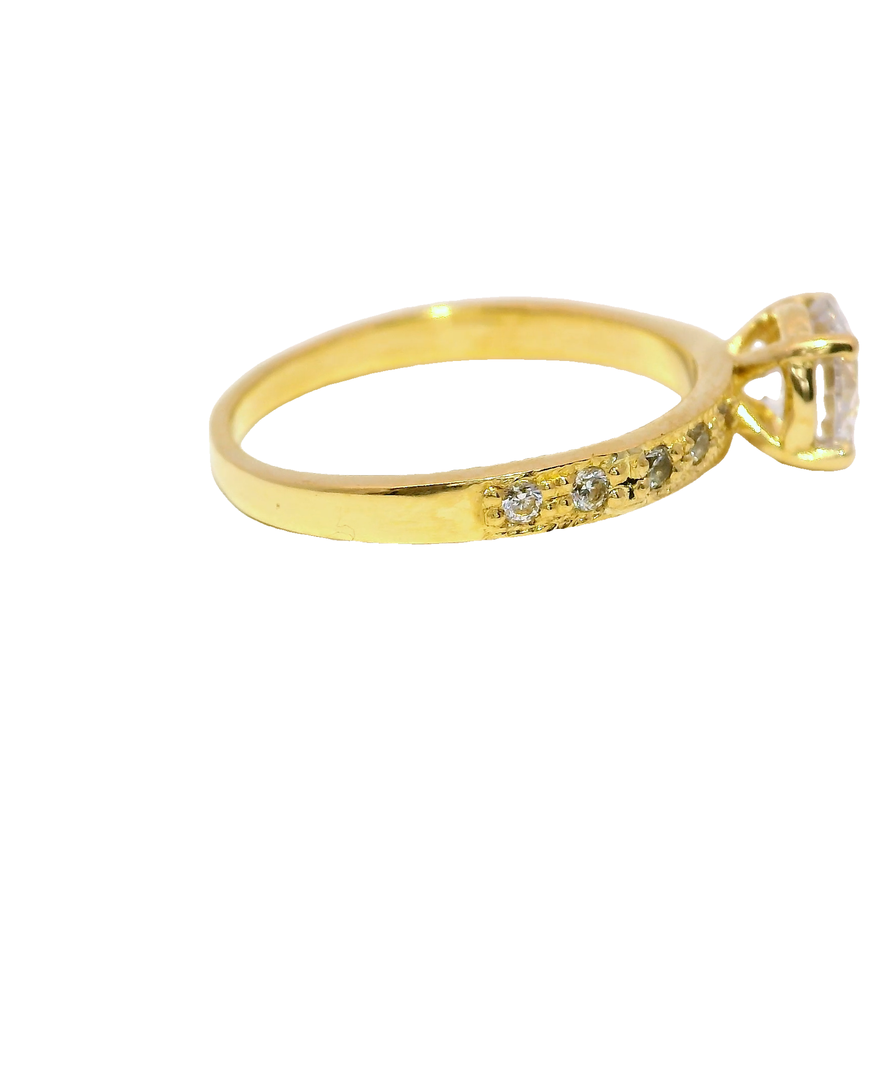 Anillo de compromiso en oro amarillo 18k ley