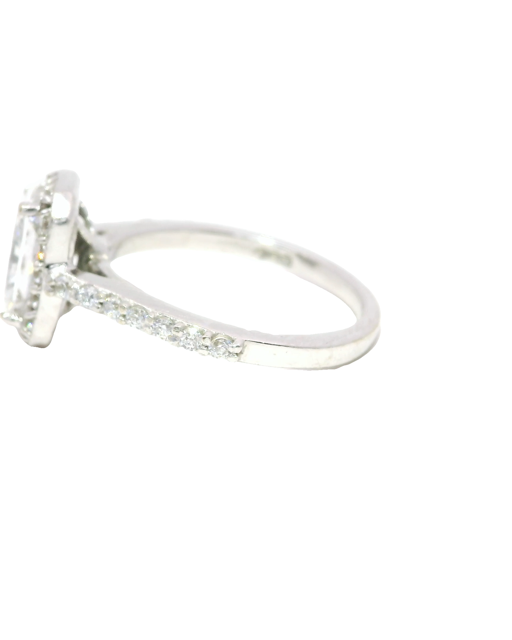 Anillo de compromiso en oro blanco 18k Ley con diamante 1kt Radiante