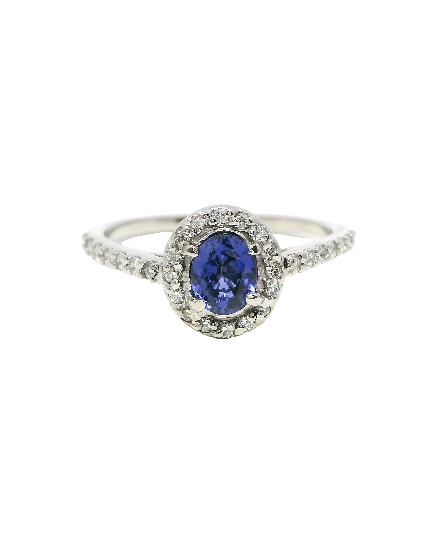 Anillo de zafiro oval deslumbrante en oro blando 18k Ley