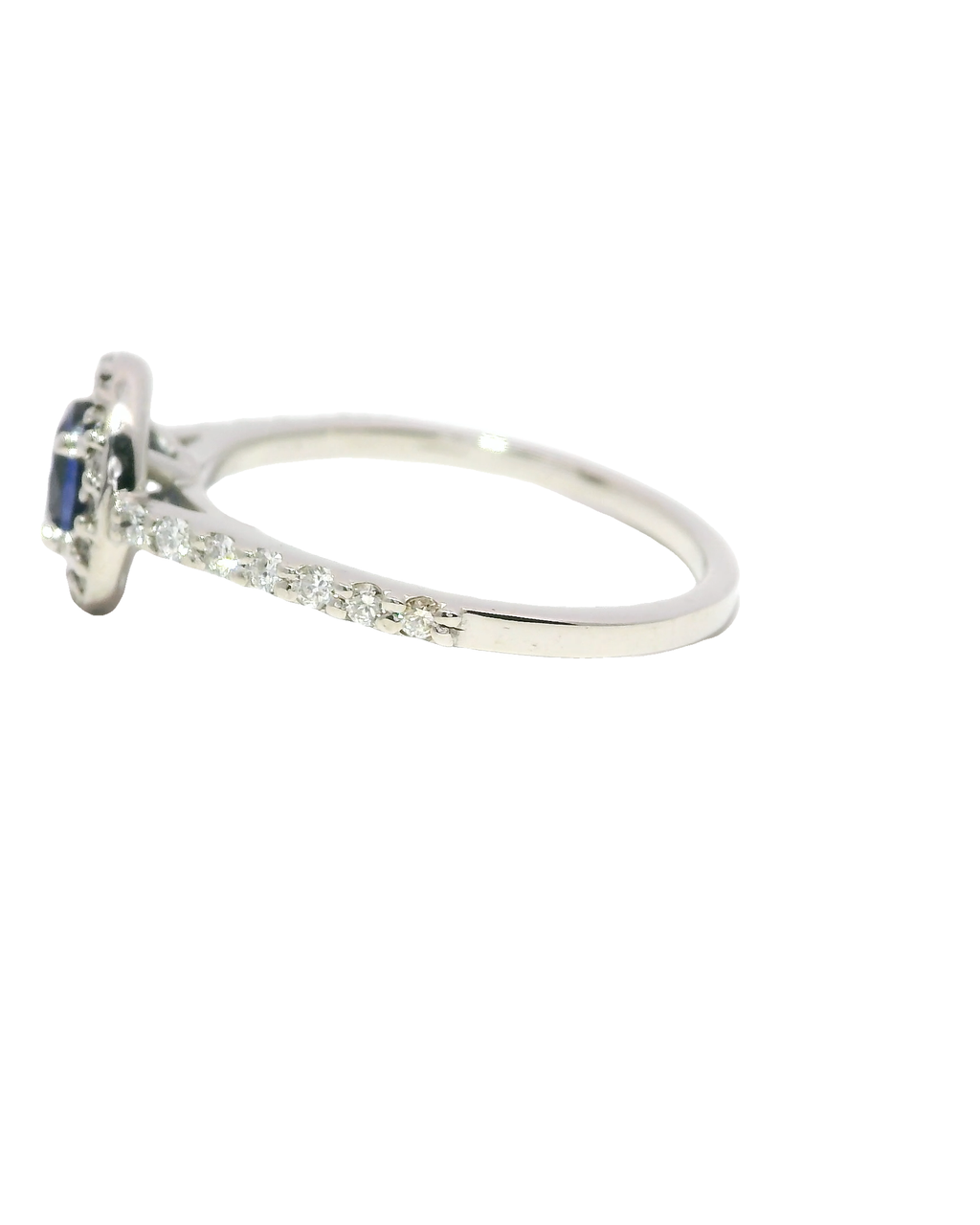 Anillo de zafiro oval deslumbrante en oro blando 18k Ley