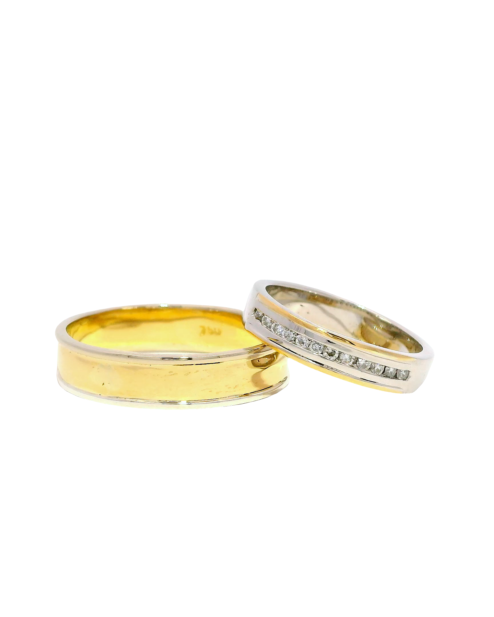 Anillos de matrimonio en dos oros 18k ley elegantes