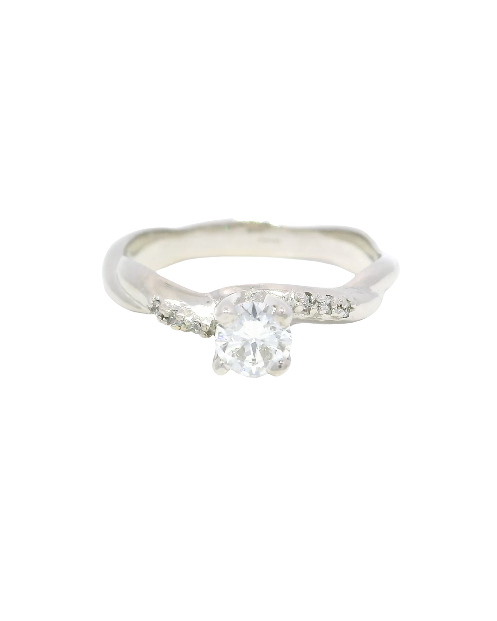 Anillo de oro blanco 18k ley 750 soga