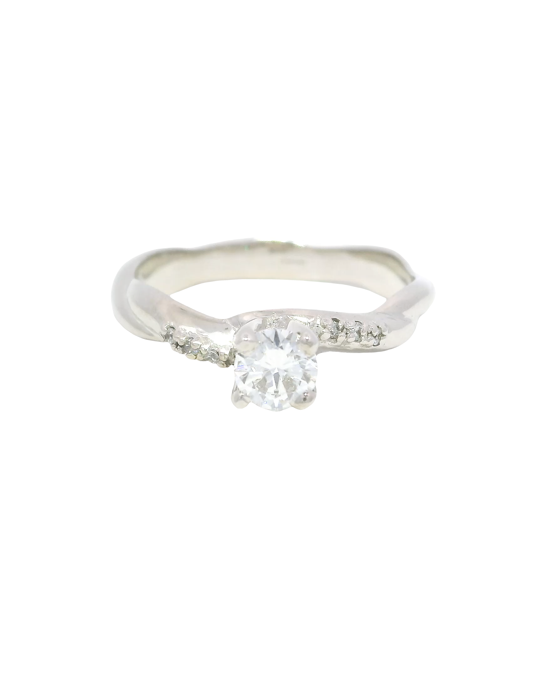 Anillo de oro blanco 18k ley 750 soga
