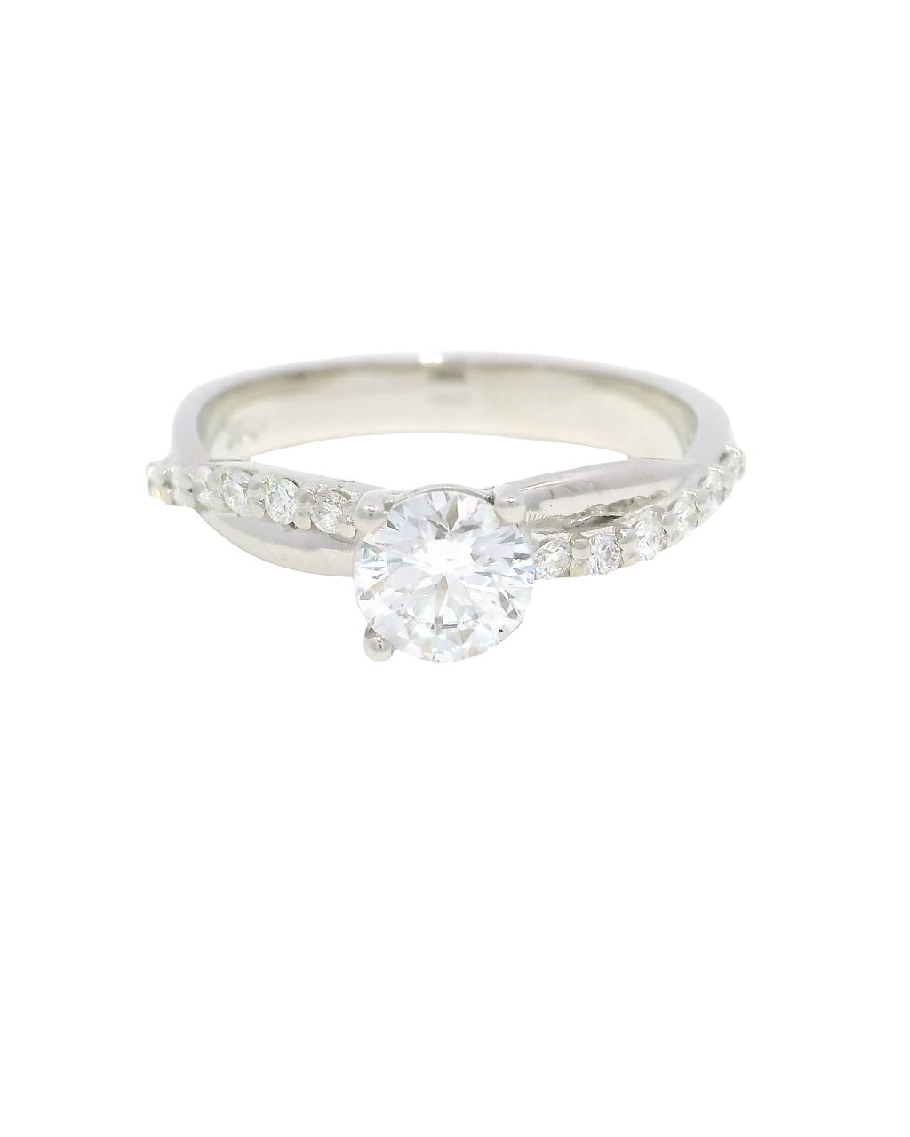 Anillo de compromiso entrelazado en oro blanco 18k ley