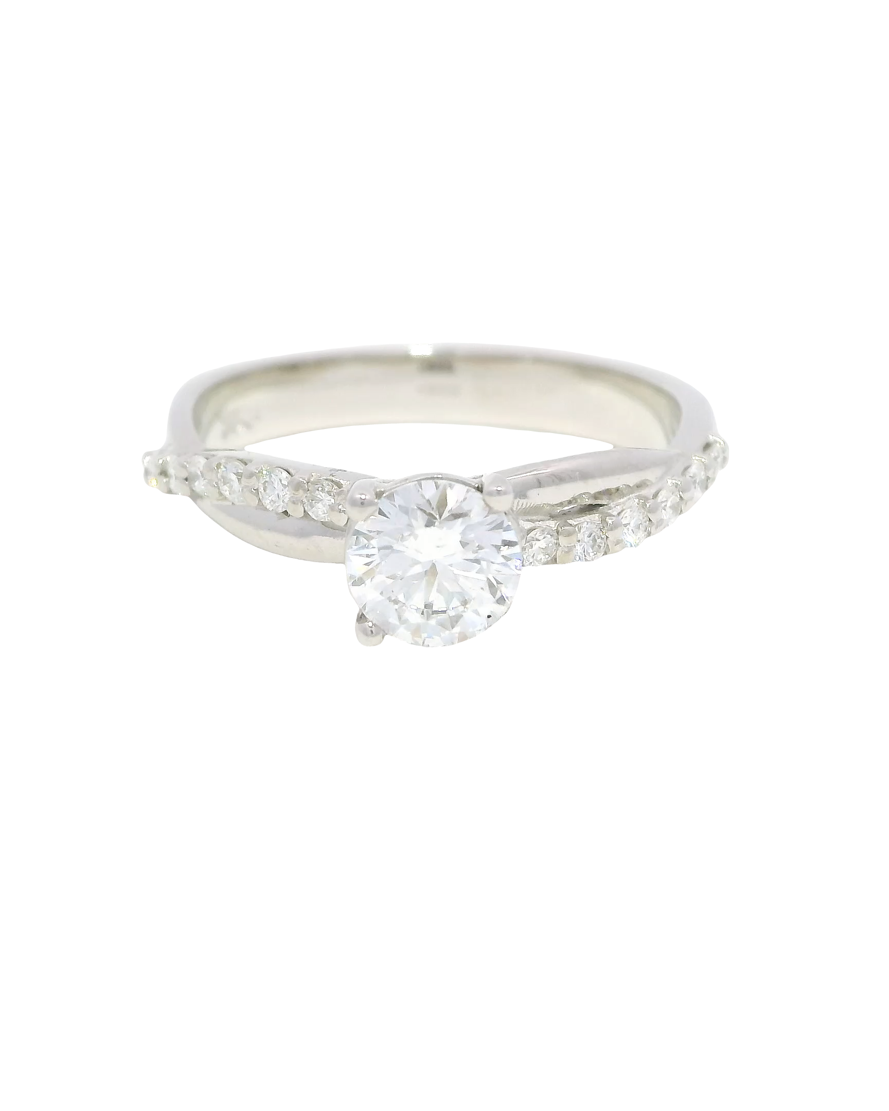 Anillo de compromiso entrelazado en oro blanco 18k ley