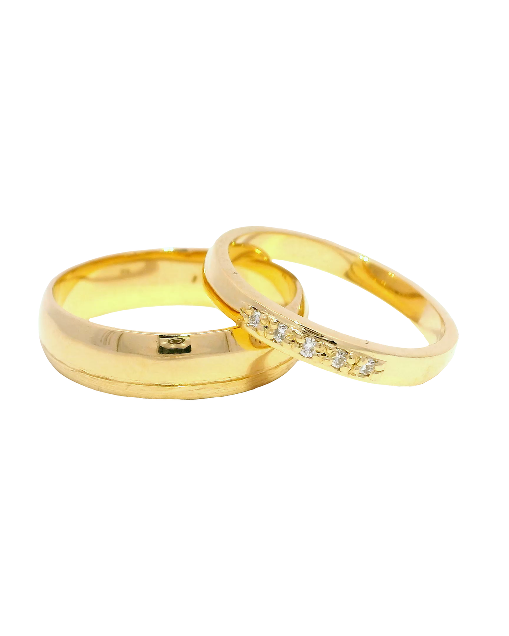 Anillos de matrimonio en oro 18k amarillo.