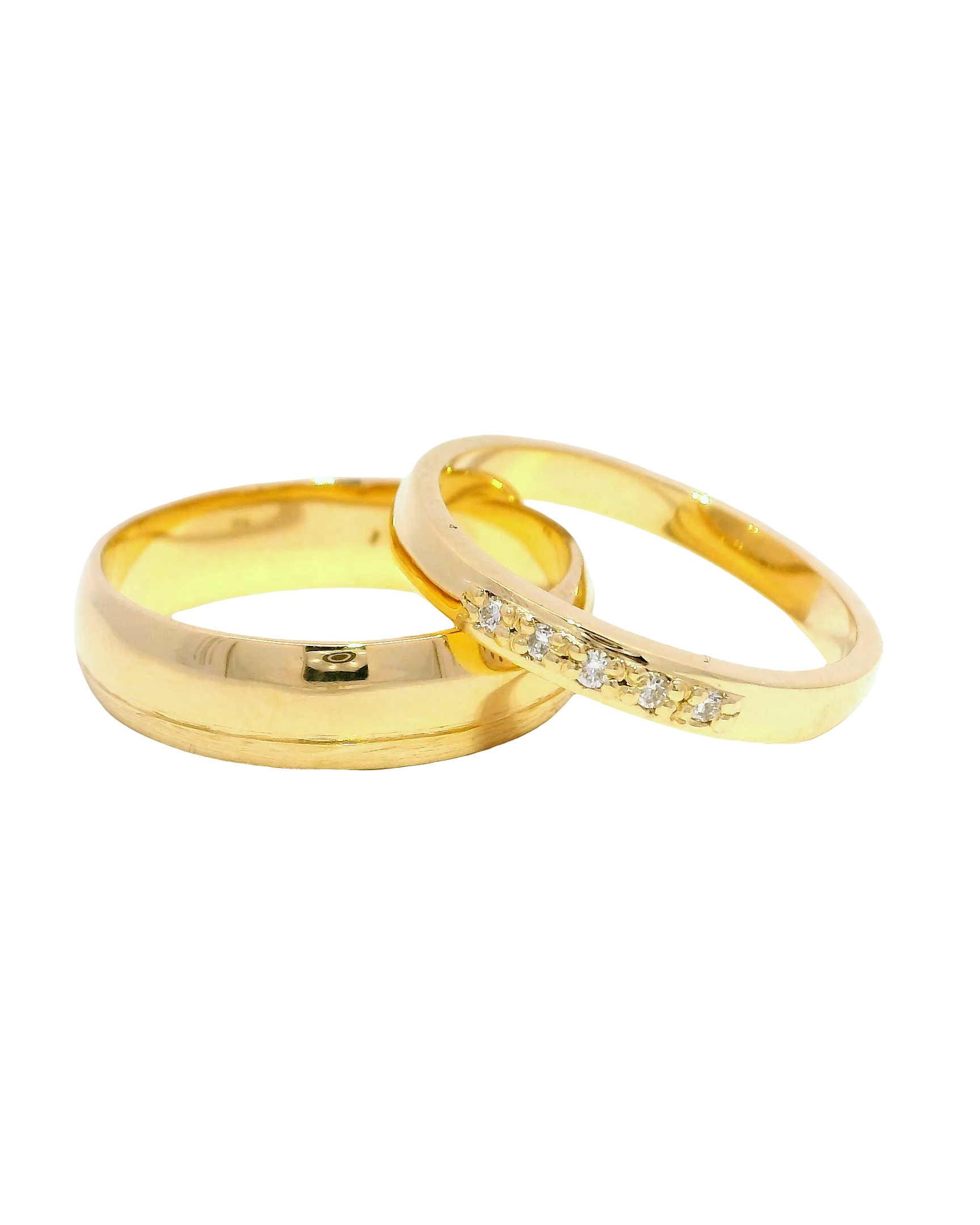 Anillos de matrimonio en oro 18k amarillo.