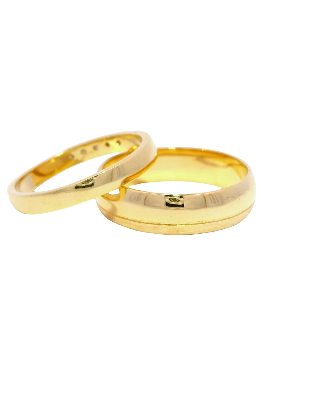 Anillos de matrimonio en oro 18k amarillo.