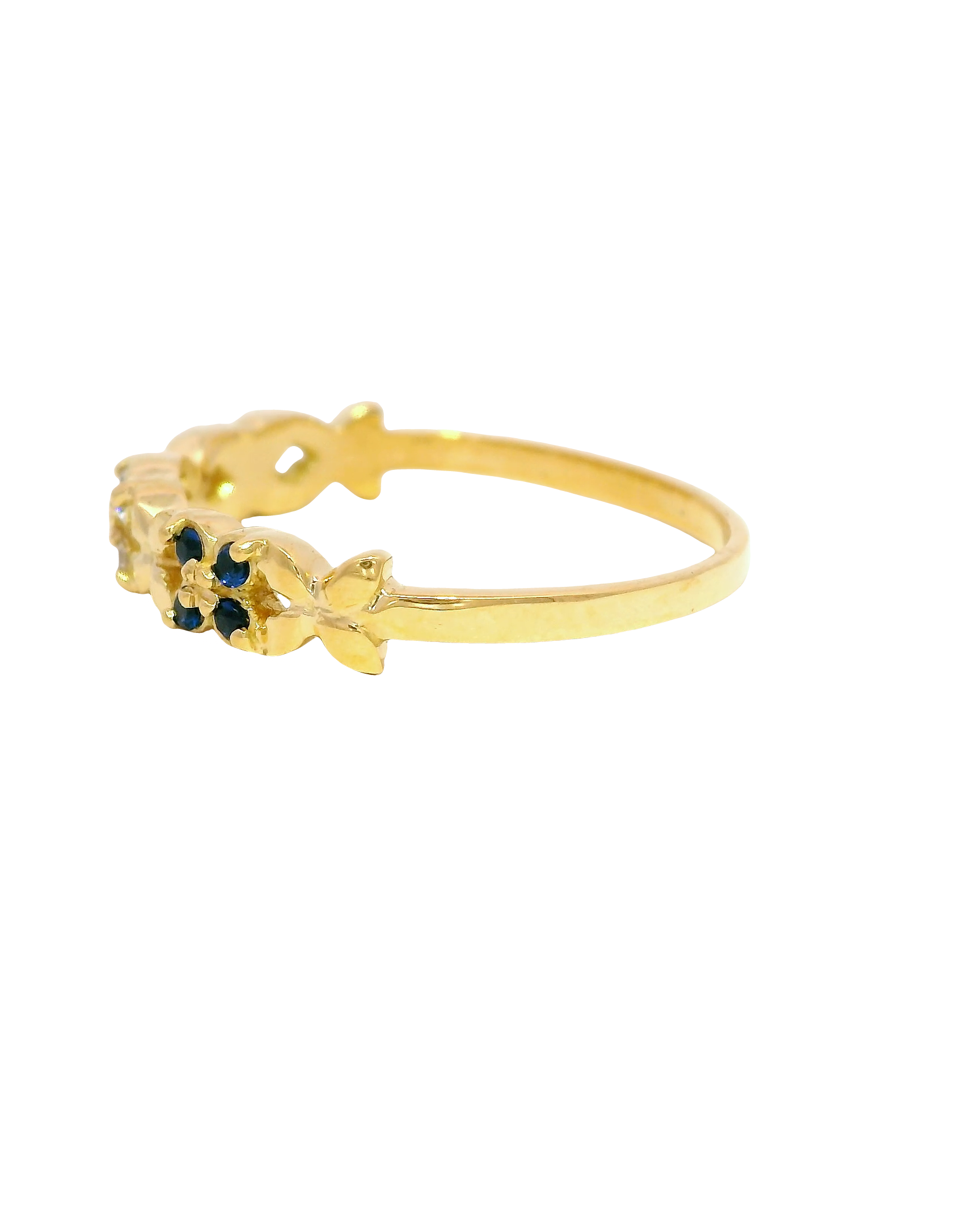 Anillo floreado en oro amarillo 18k ley
