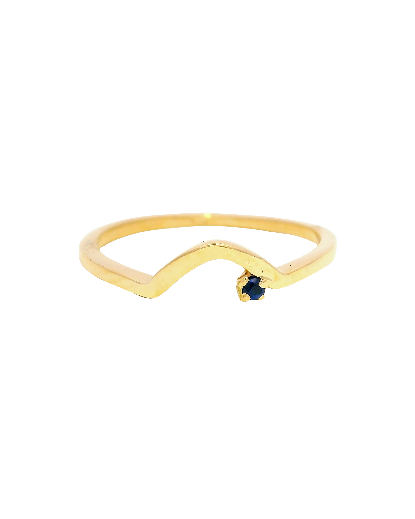 Anillo media luna en oro amarillo 18k ley