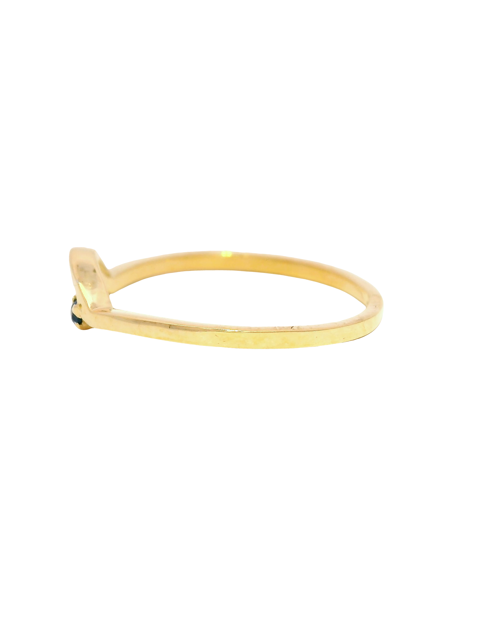 Anillo media luna en oro amarillo 18k ley