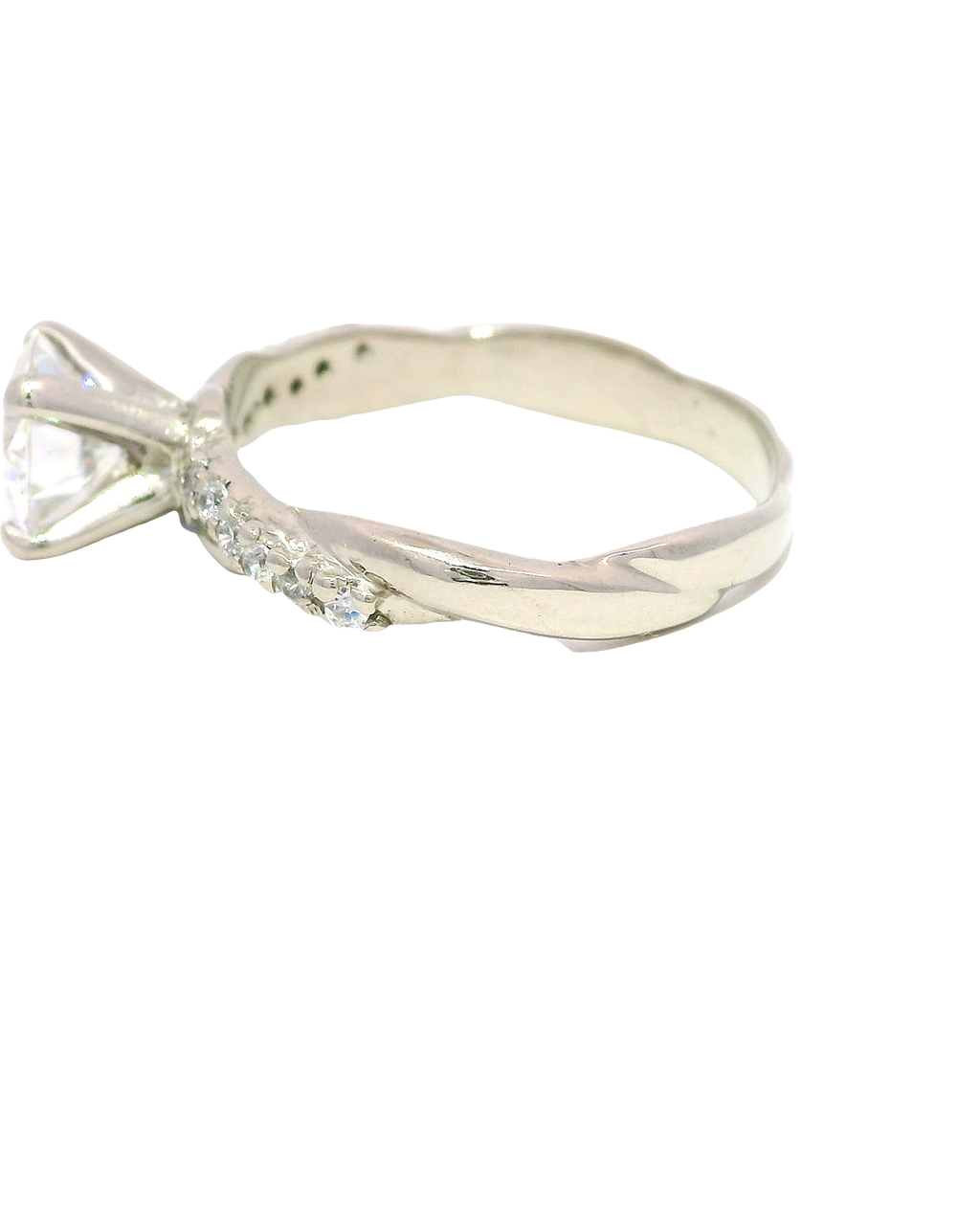 Anillo de Compromiso en Oro Blanco 18k Ley Cruzado