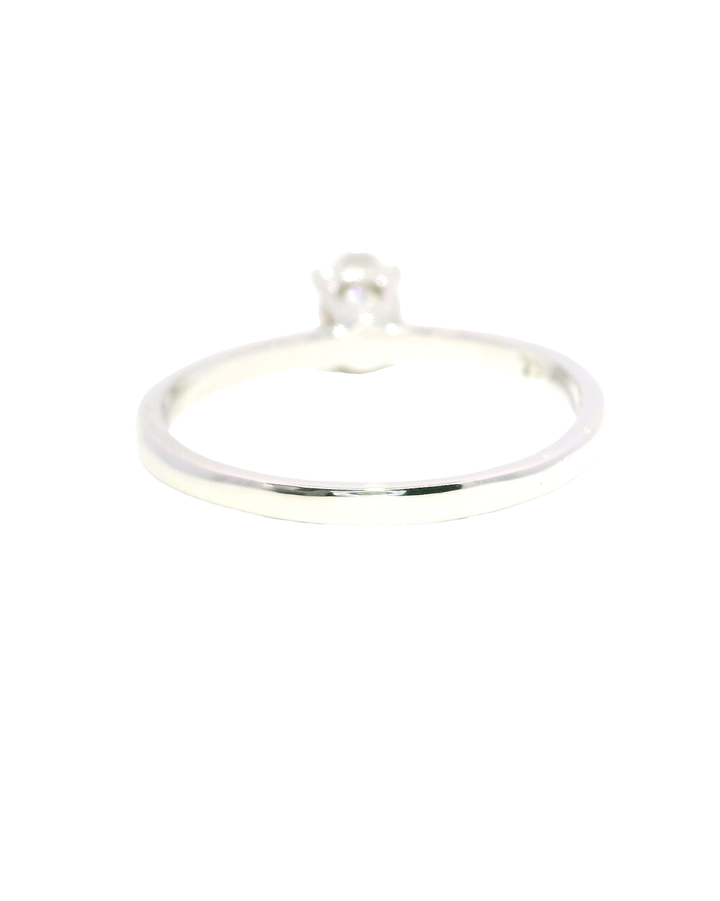 Solitario Oro Blanco 18k Ley con Diamante Oval