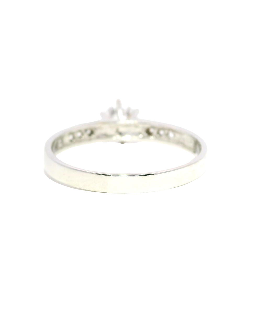 Anillo de Compromiso Oro Blanco 18k Ley con Diamantes