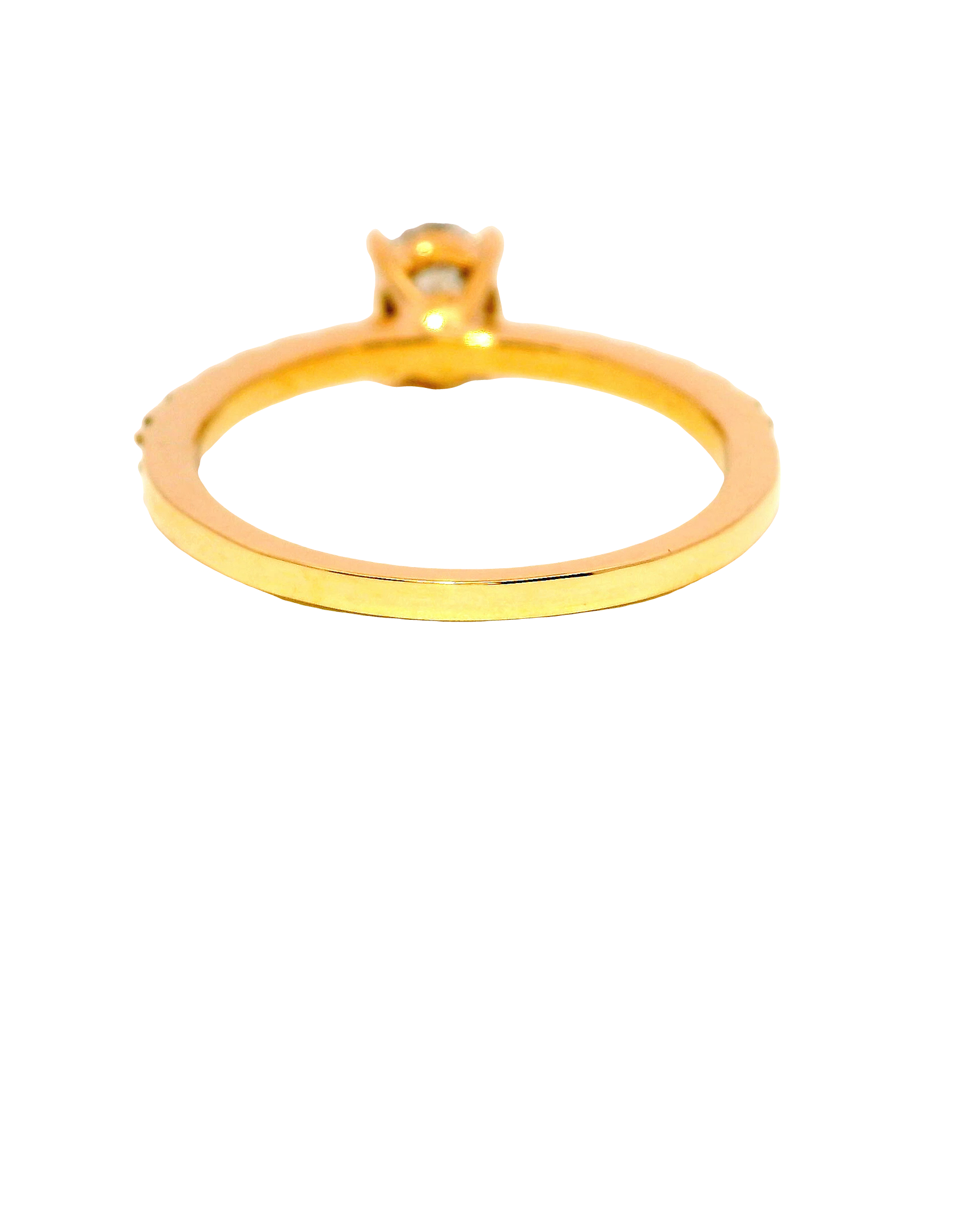 Anillo de Compromiso en Oro Amarillo Oval Brillante 0.50 cts
