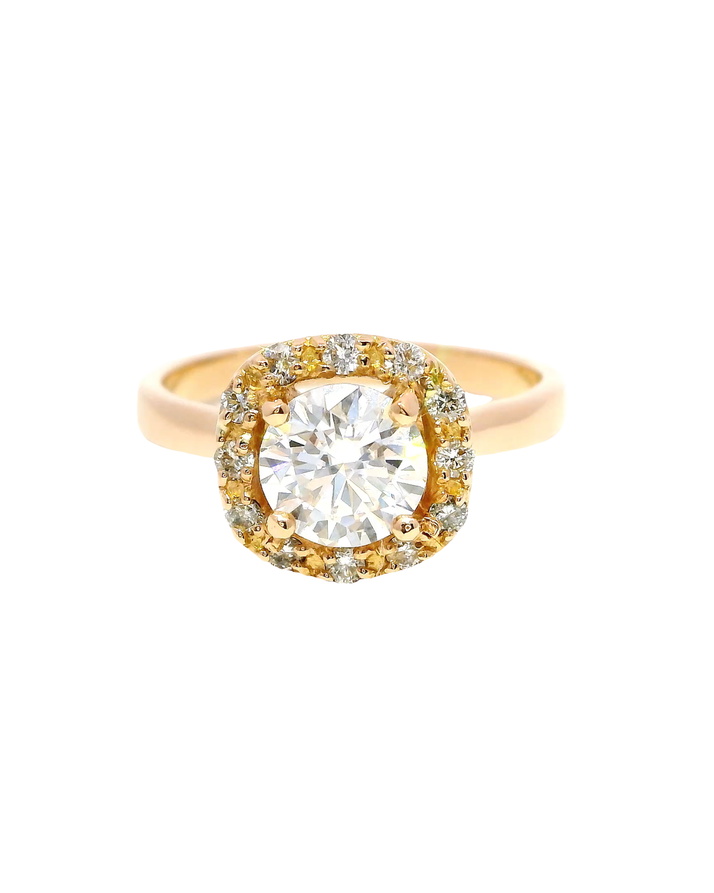 Anillo de Compromiso en Oro Rosa 18k Ley con Diamantes