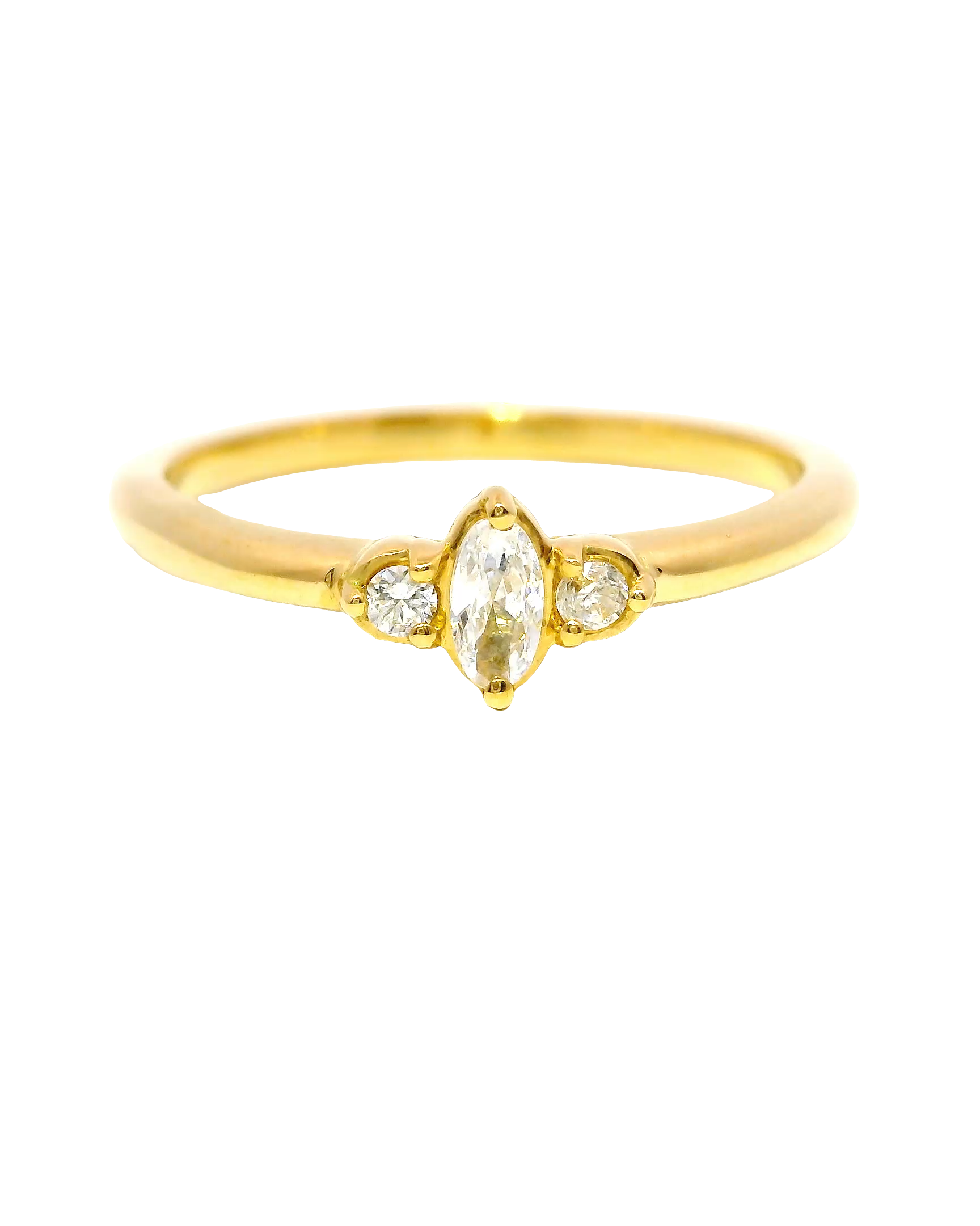 Anillo de Oro Amarillo con Diamante Marquesa de 0.25cts