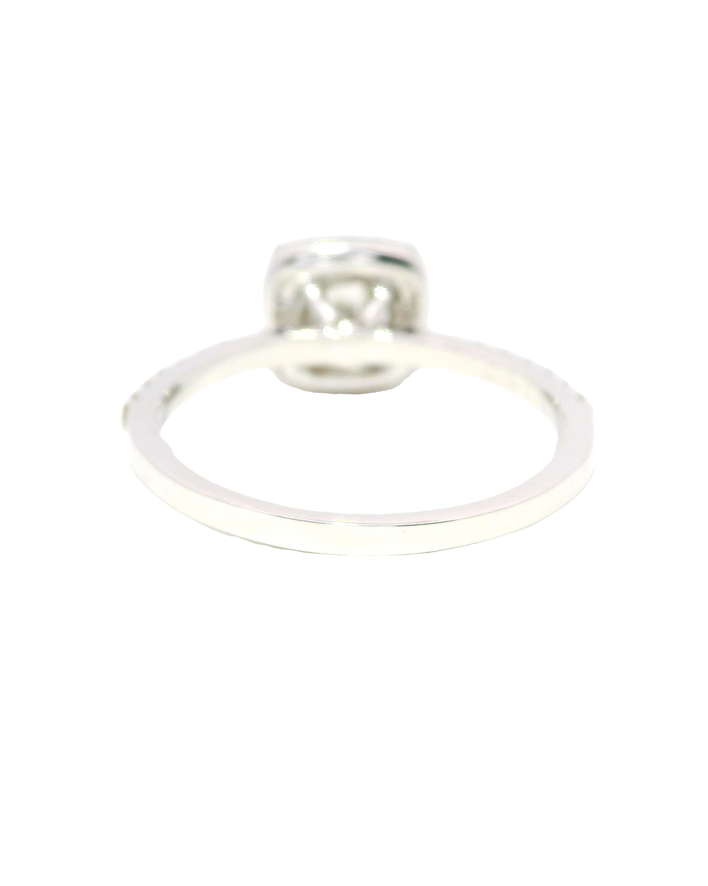 Anillo de Compromiso Oro Blanco 18k Ley con Halo