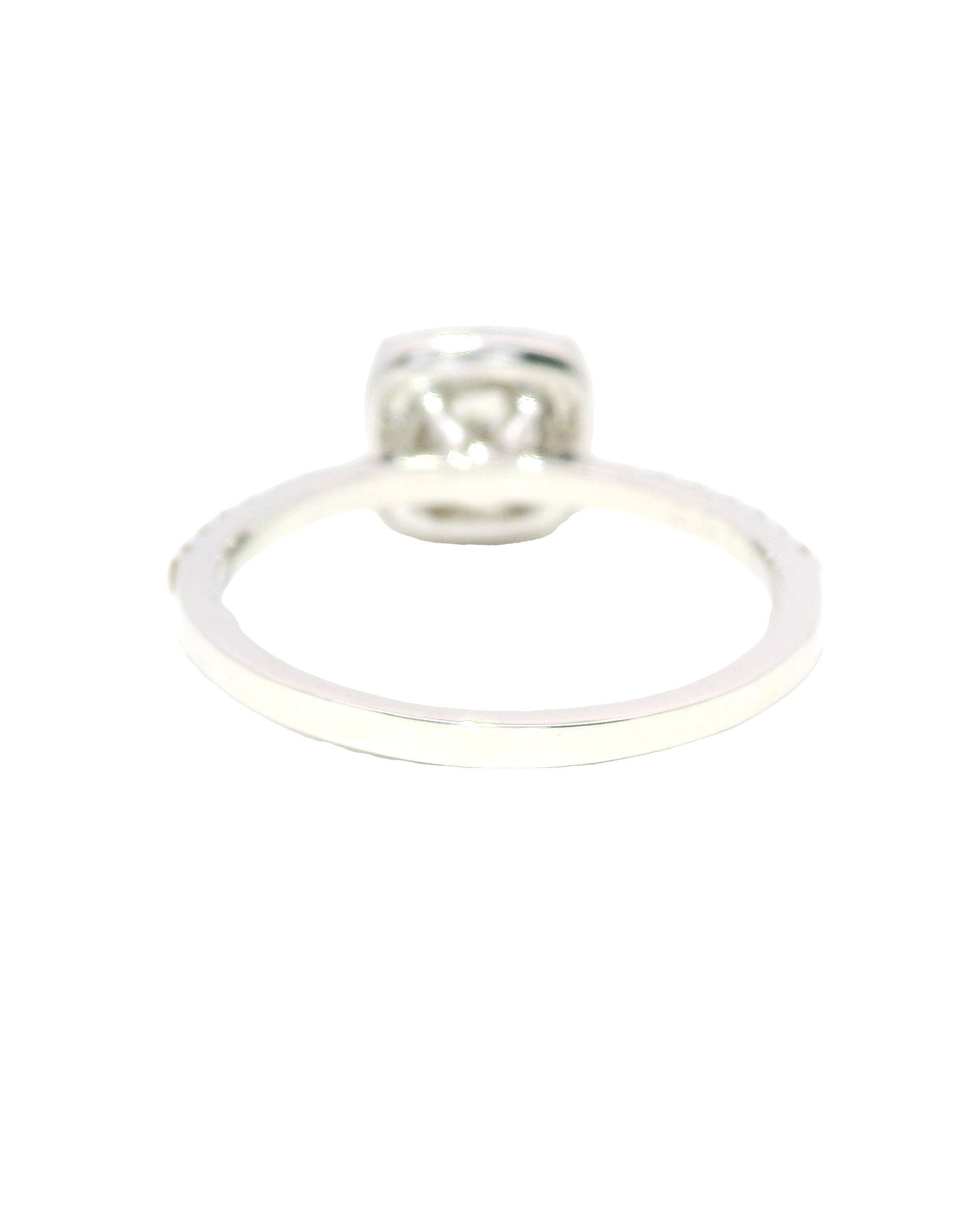 Anillo de Compromiso Oro Blanco 18k Ley con Halo