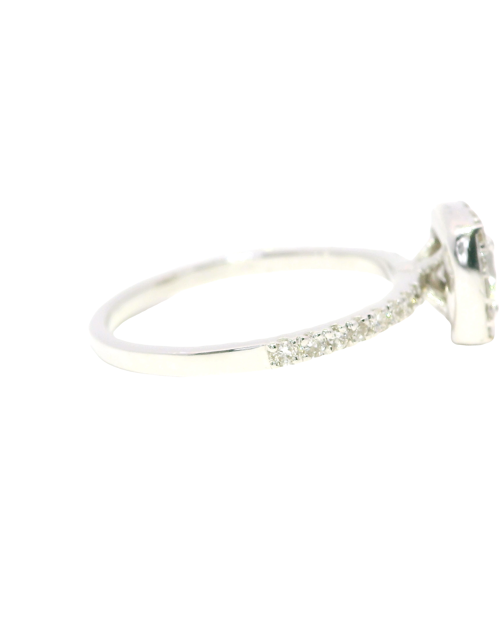 Anillo de Compromiso Oro Blanco 18k Ley con Halo