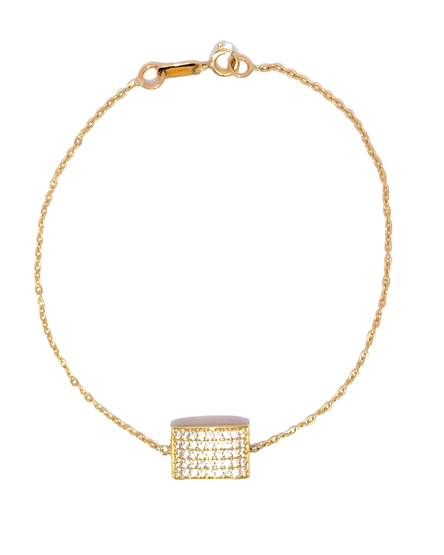 Pulsera en oro amarillo 18k ley con brillantes
